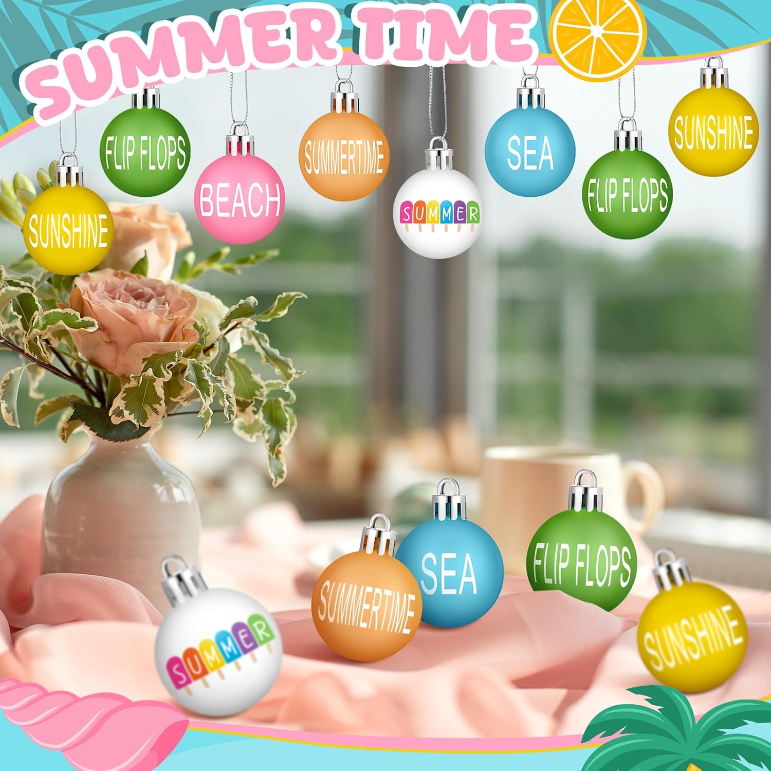 Barydat 24 Pcs Summer Sunflower Hanging Ornaments Tree Decor