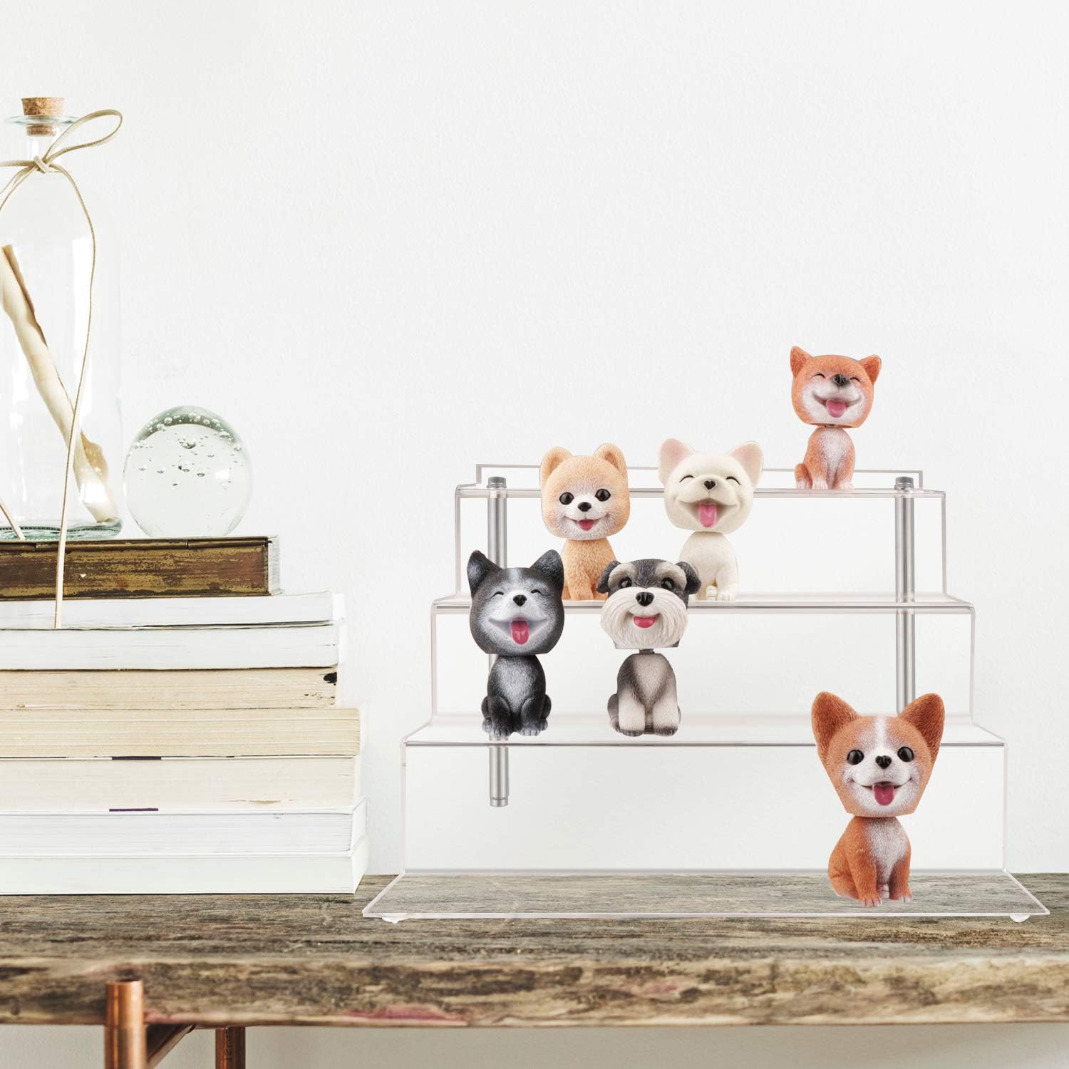 LileZbox Acrylic Display Stand 4-Tier Clear Large