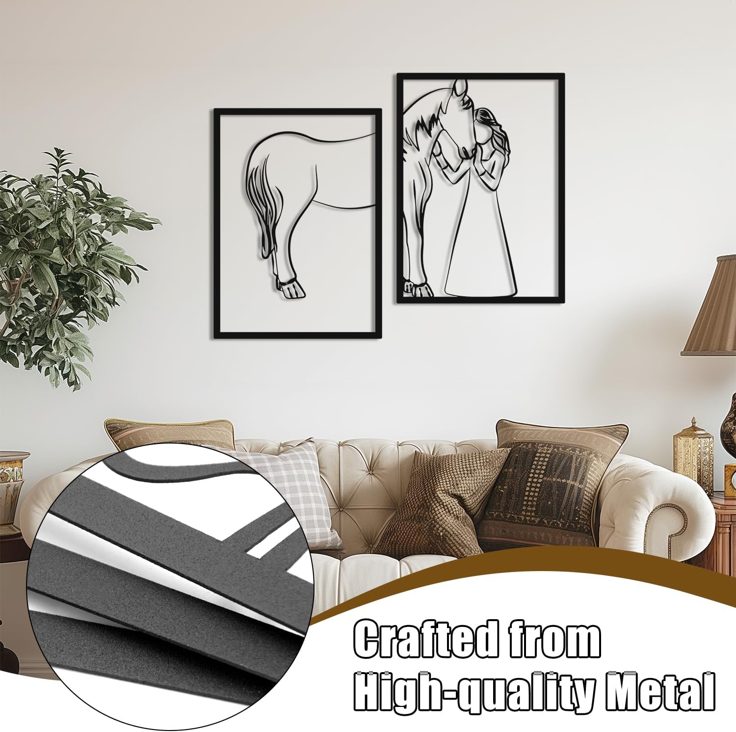 Vofstand Girl Embraces Horse Wall Decor
