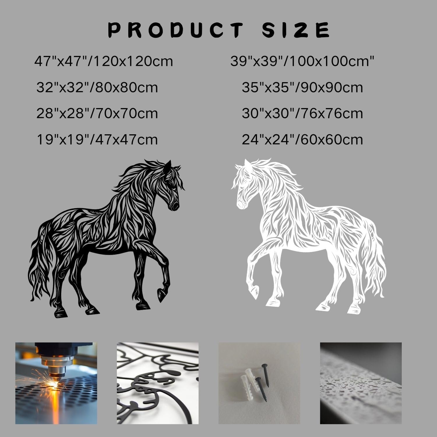 Flewfar Horse Wall Art Modern Metal Decor Steed