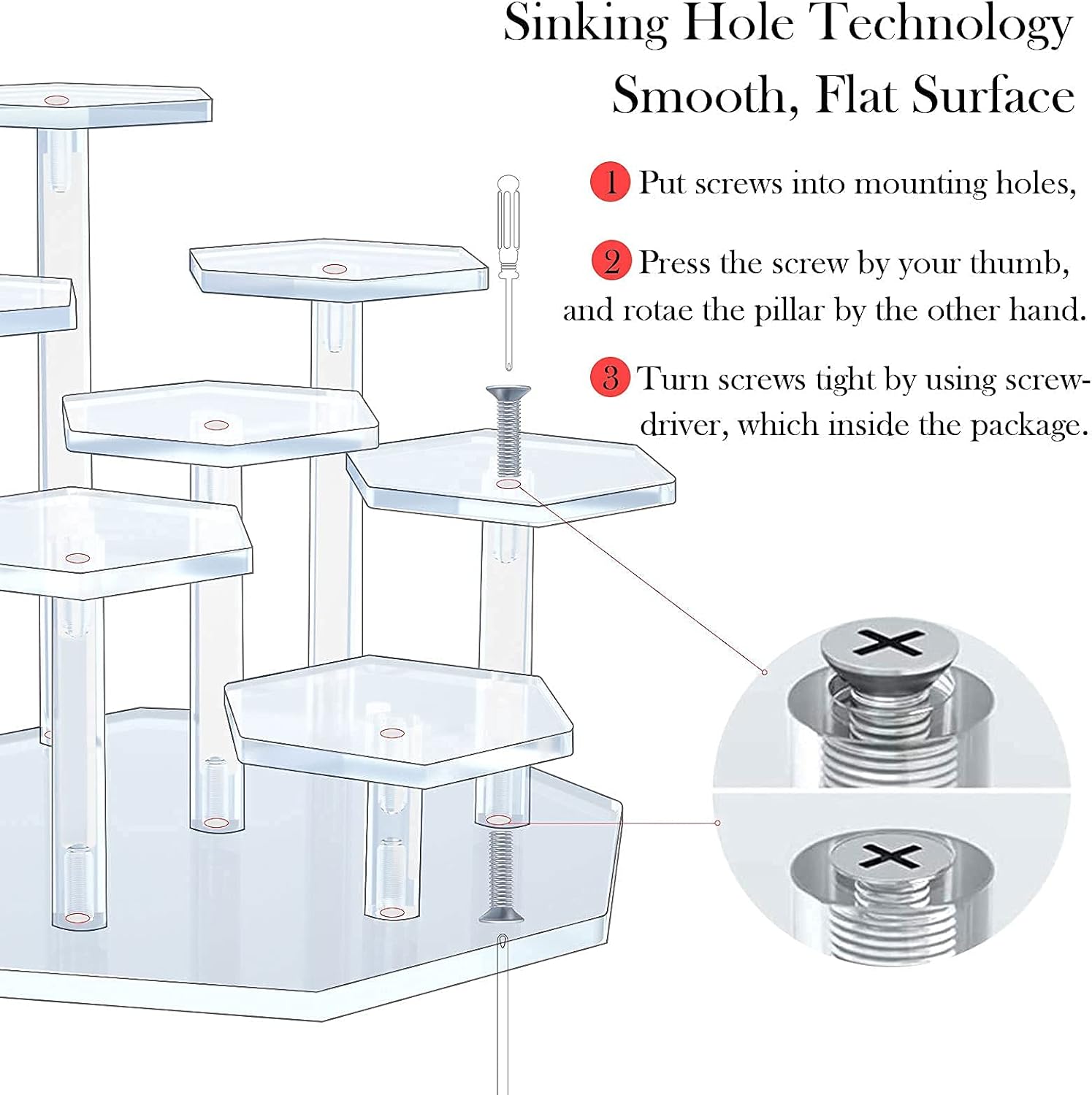 7-Tier Acrylic Display Stand for Collectibles and Jewelry