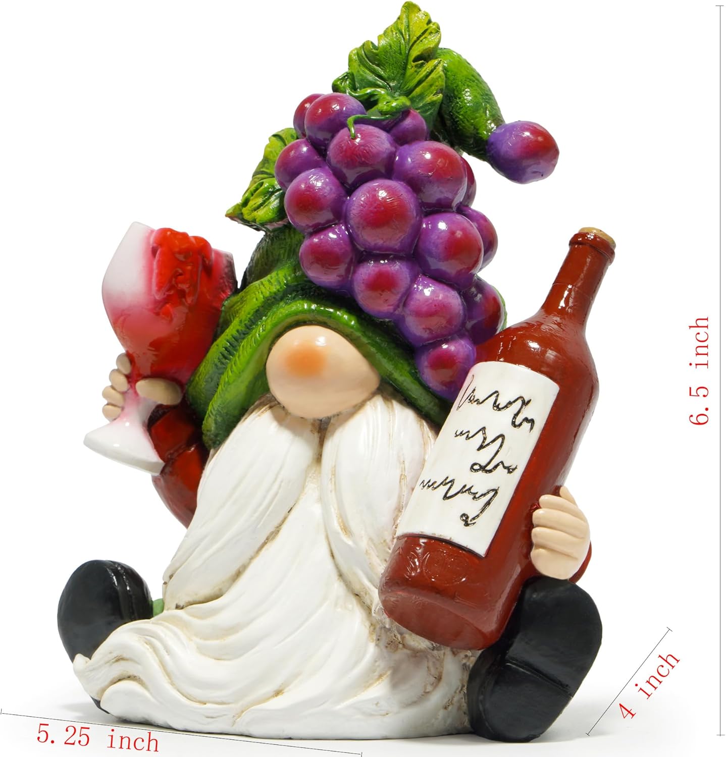 Hodao Red Wine Gnome Figurines Decoration Purple