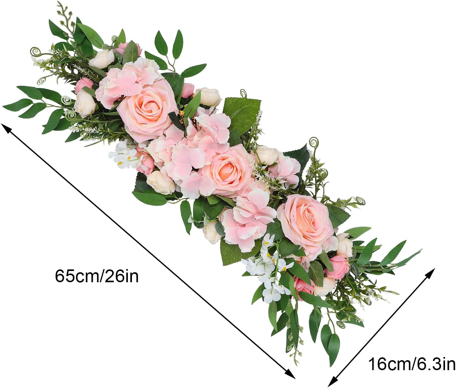TREETDOBV Pink Rose Swag Artificial Flowers Wedding Decor