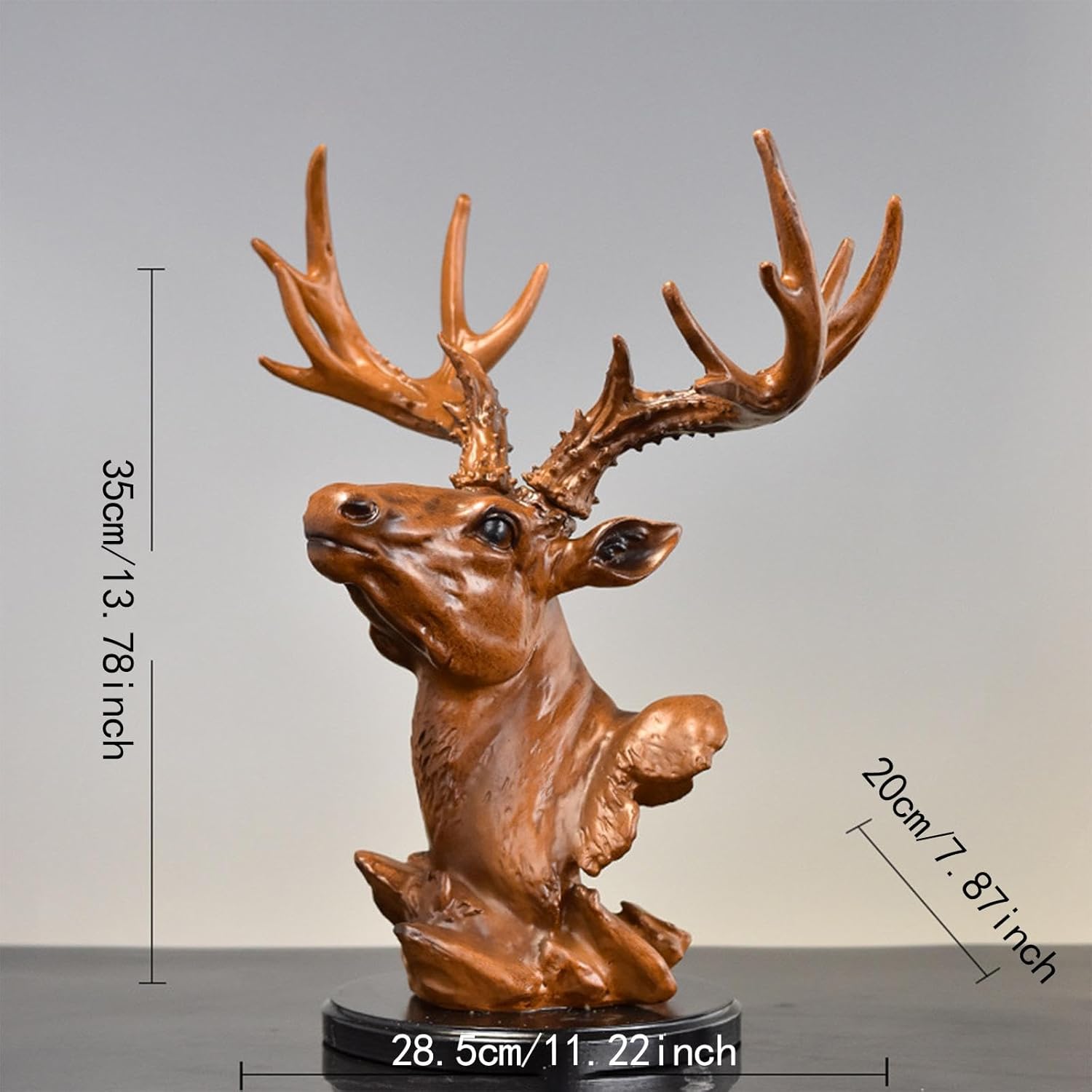 Fenteer Deer Head Figurine Desktop Decoration