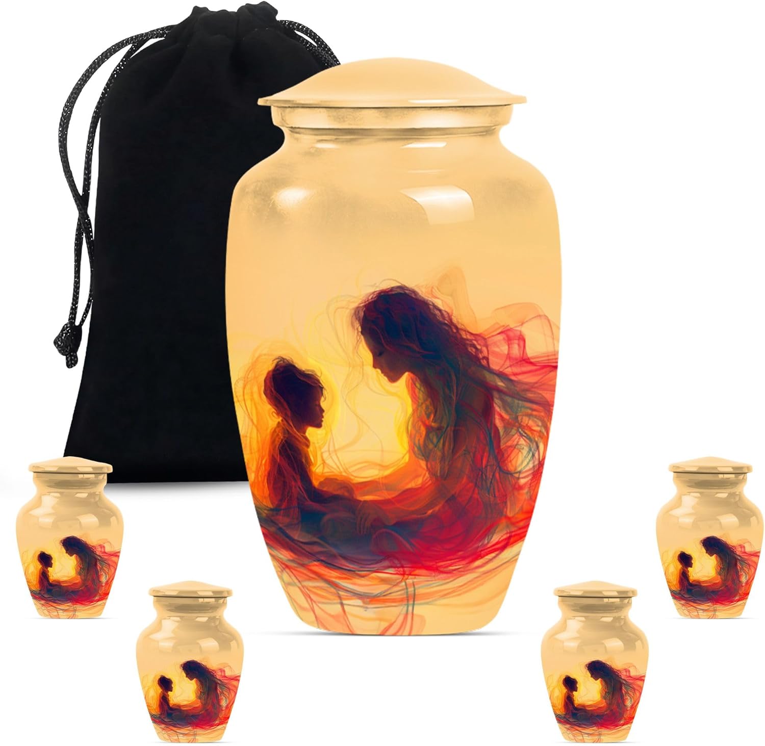 Elegant Cremation Urns Set - Decorative Ash Urns for Adults