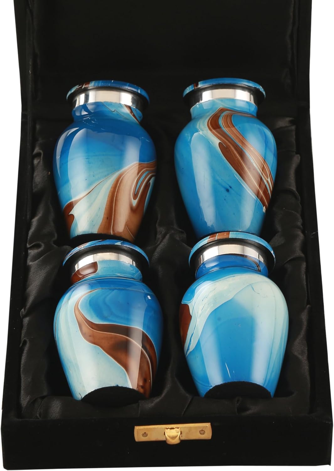 Ocean Tides Keepsake Urns Set of 4 Blue Design