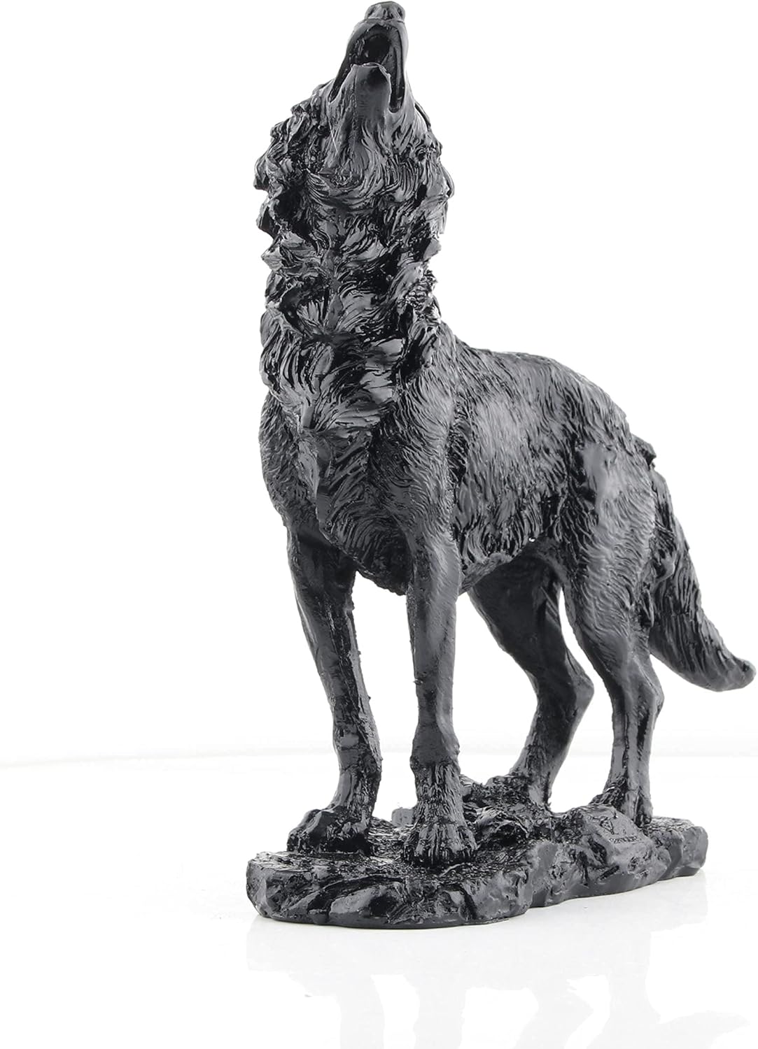 Black Howling Wolf Statue for Home Decor