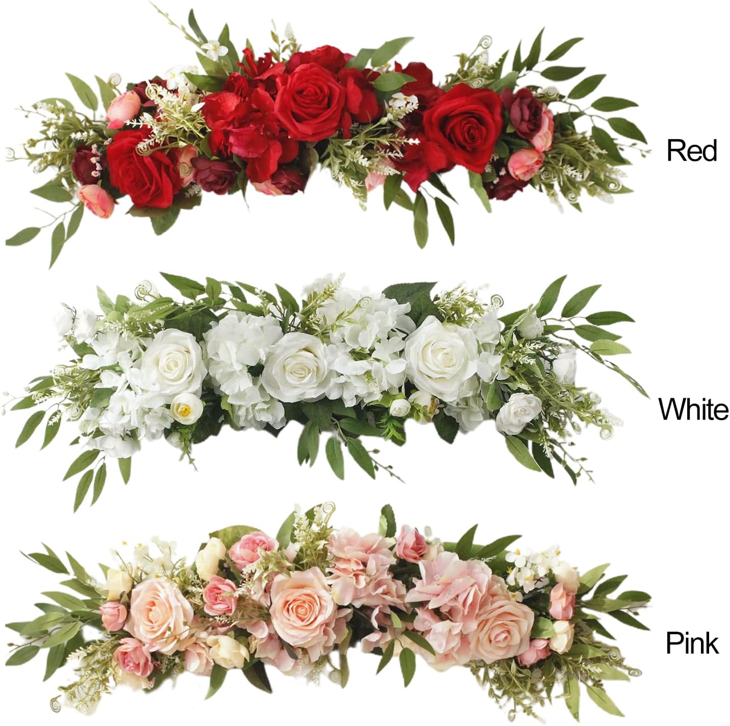 TREETDOBV Pink Rose Swag Artificial Flowers Wedding Decor
