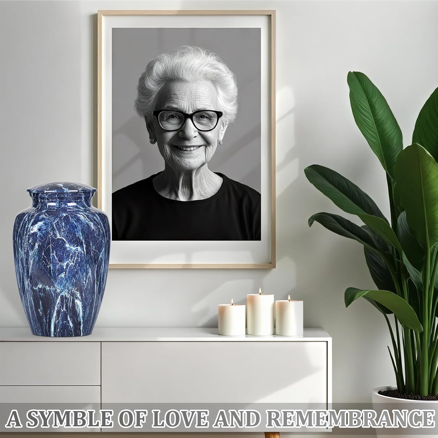 Premium Blue Marble Urn for Human Ashes