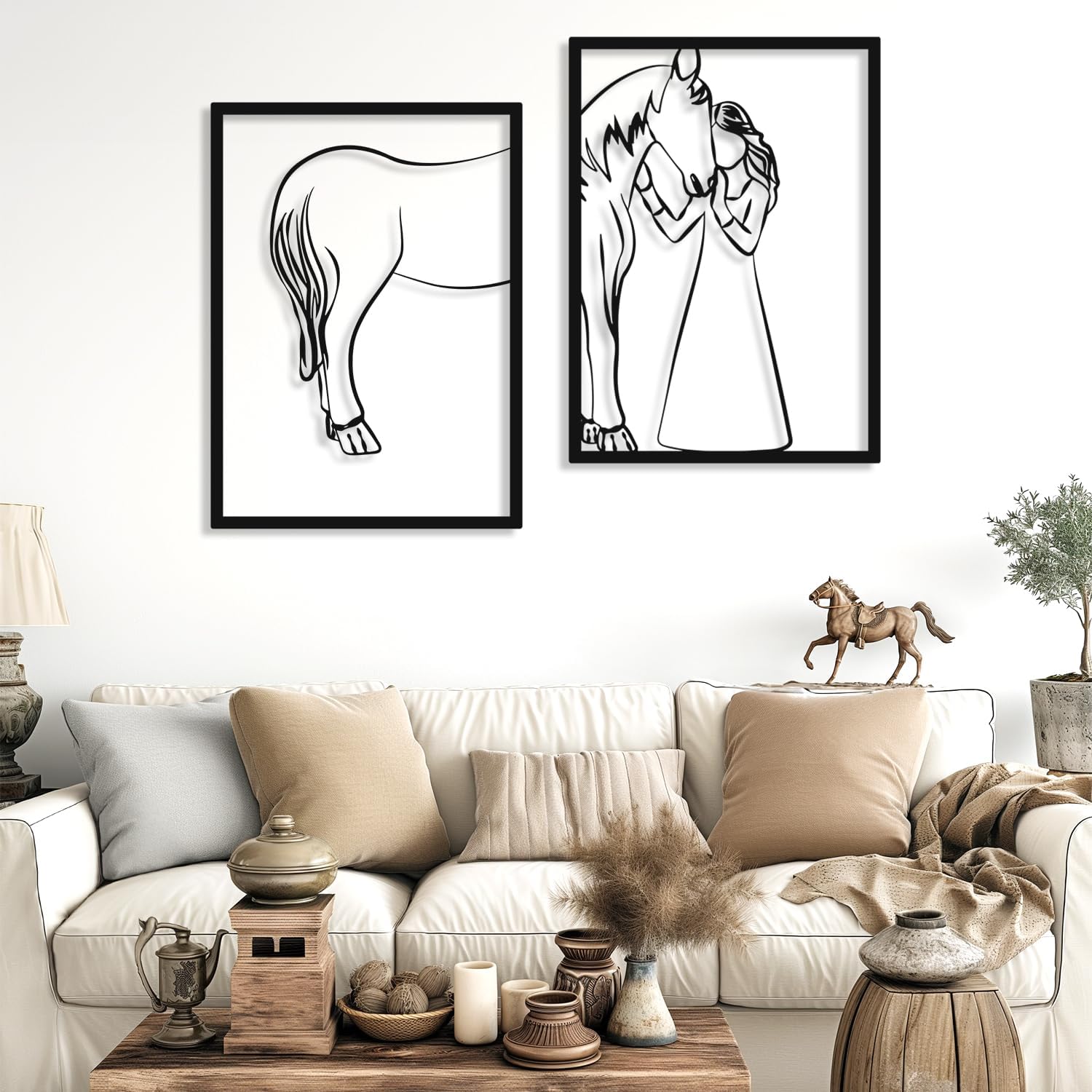 Vofstand Girl Embraces Horse Wall Decor