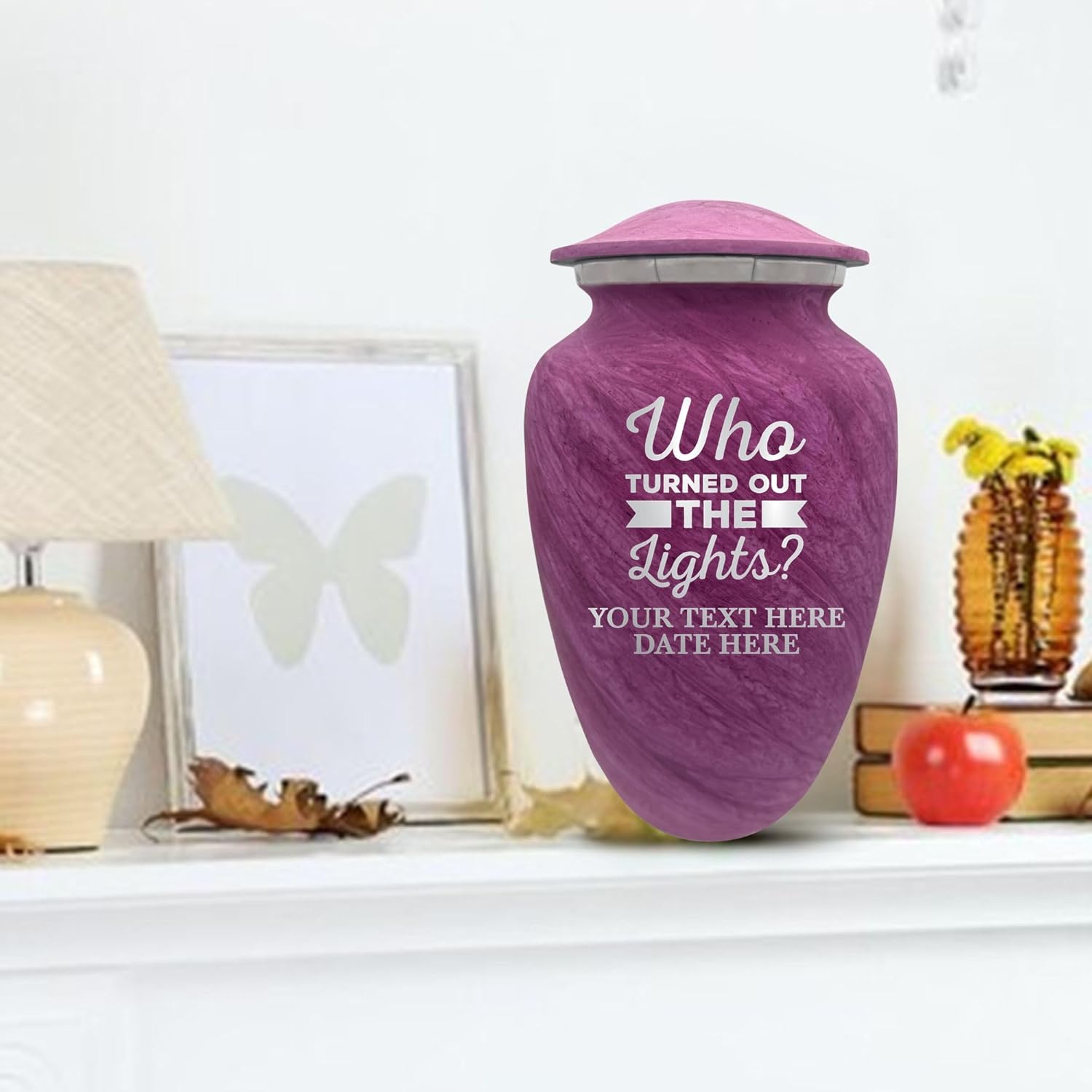Custom Large Cremation Urn with Funny Design - 200 Cubic Inch Pink