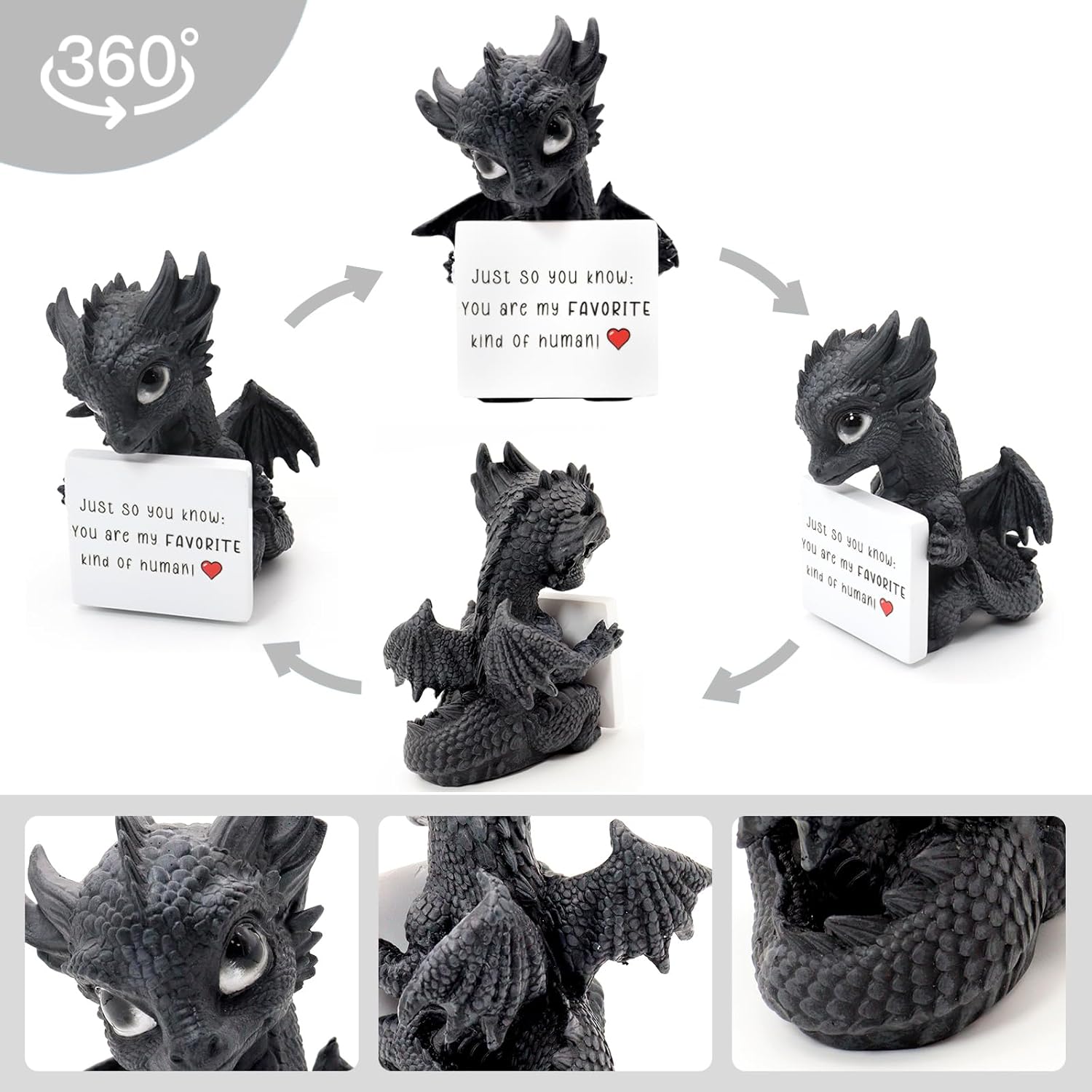 Dragon Figurine - Fantasy Decor with Customizable Sticker