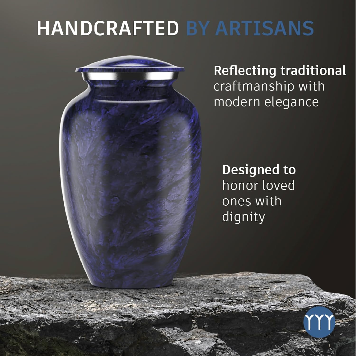 Modern Memorials Cremation Urn - Purple Marble Finish