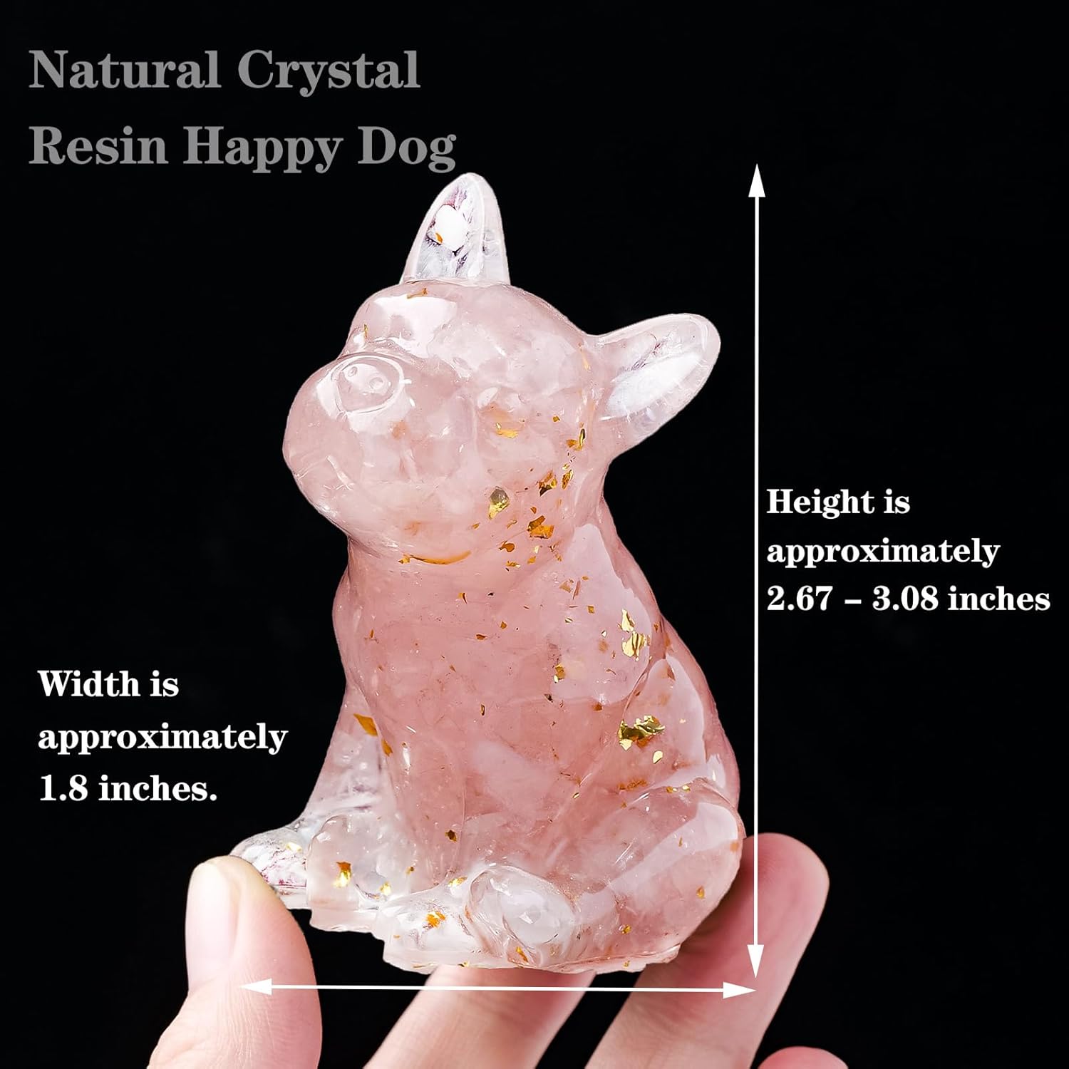 Crystal Resin French Bulldog Gravel Drop Figurine Set
