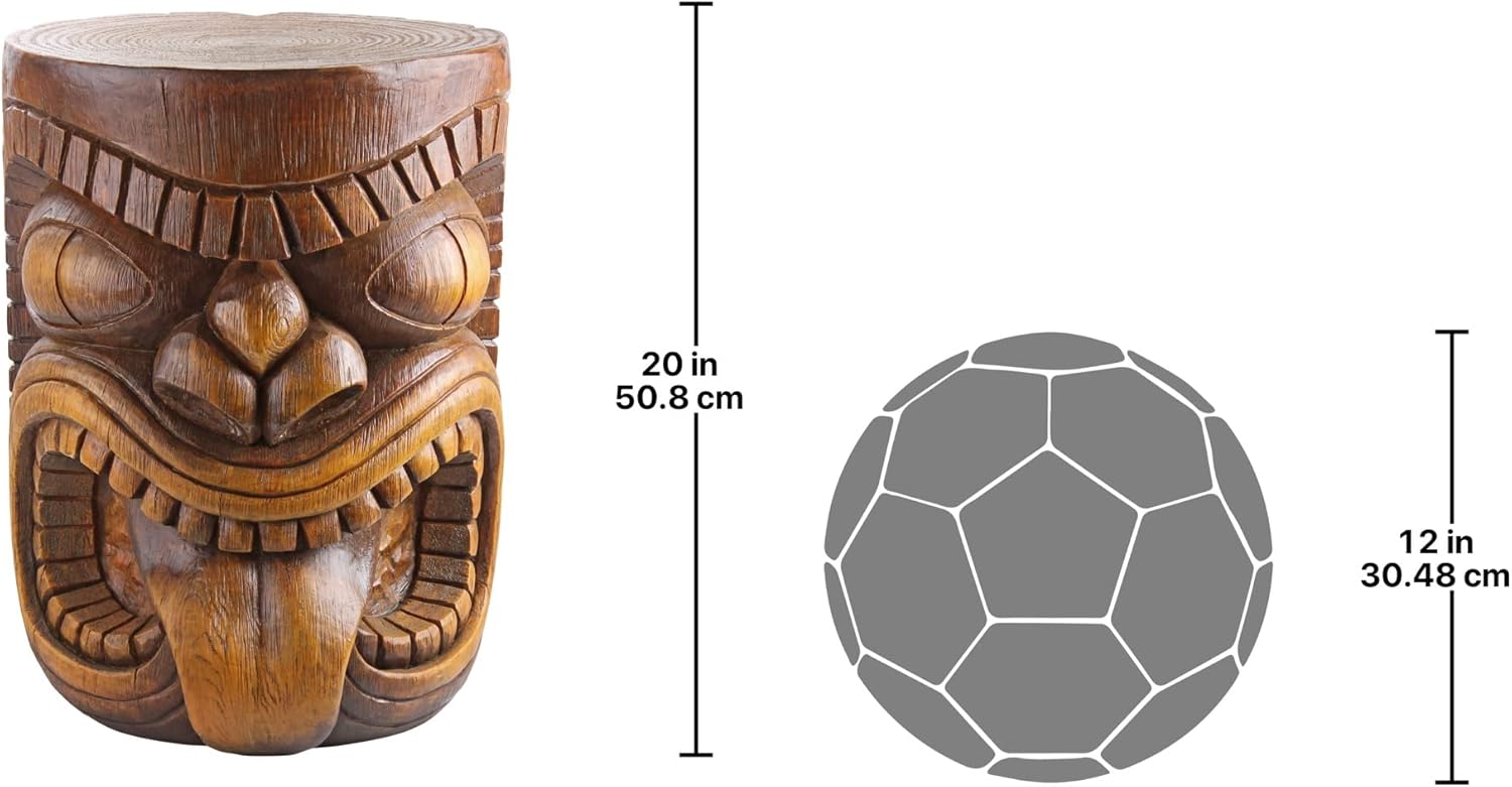 Design Toscano Grand Tiki Face Lono Tongue Side Table Statue