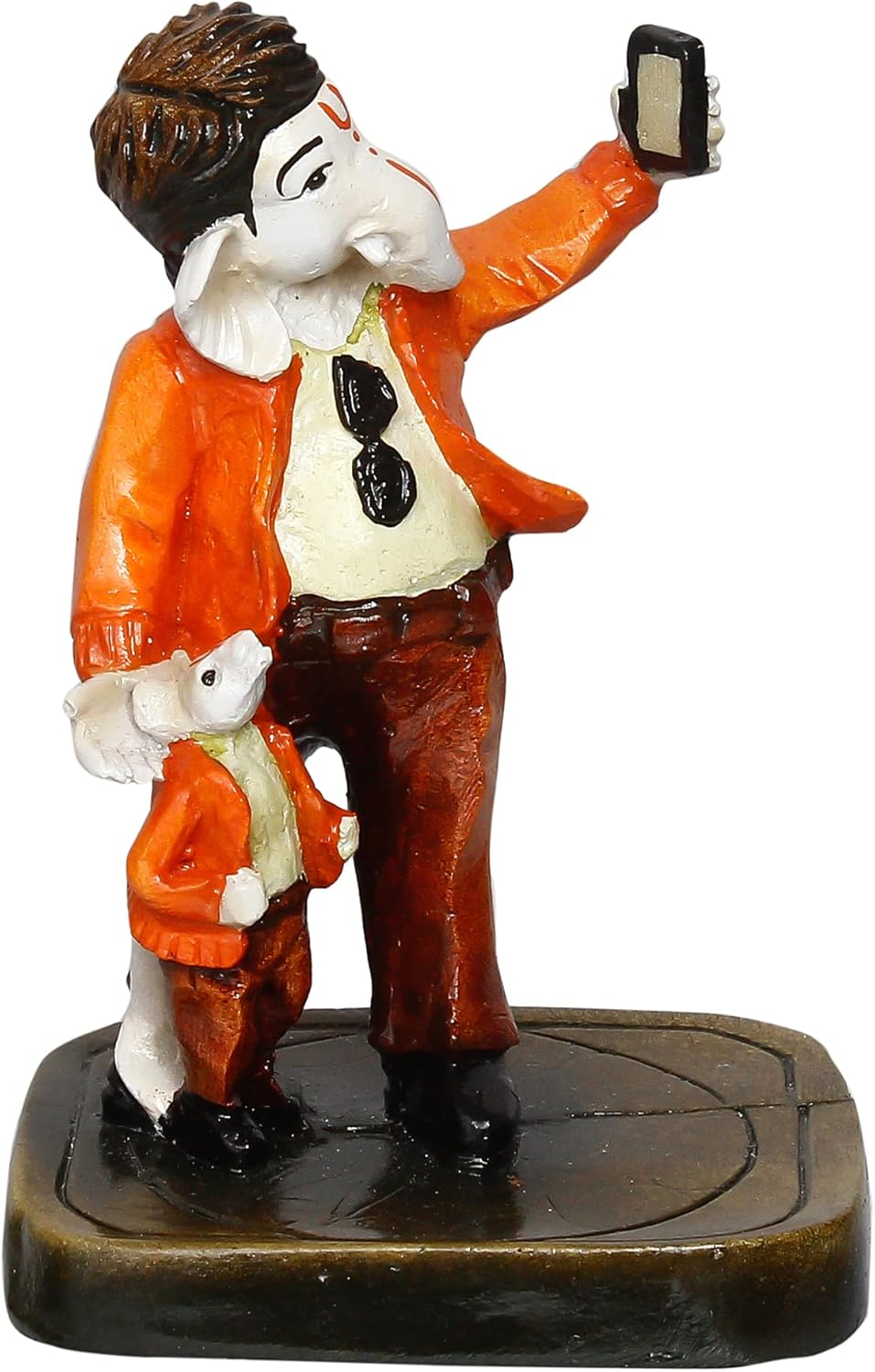 Handcrafted Polyresin Lord Ganesha Selfie Statue Decor