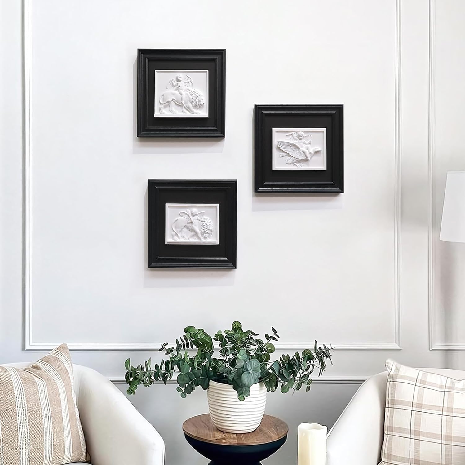 Folkor Life Wall Art Sculpture Classic Cupid Arrow with Black Frame