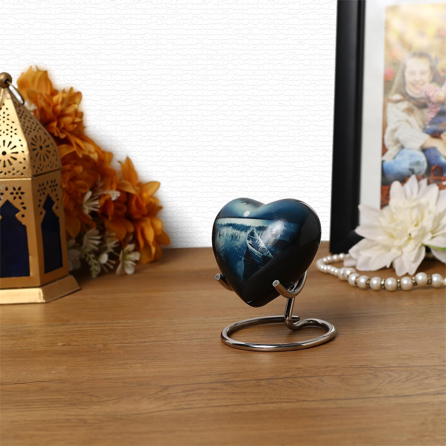 Small Heart Urns for Ashes - Complete Memorial Set