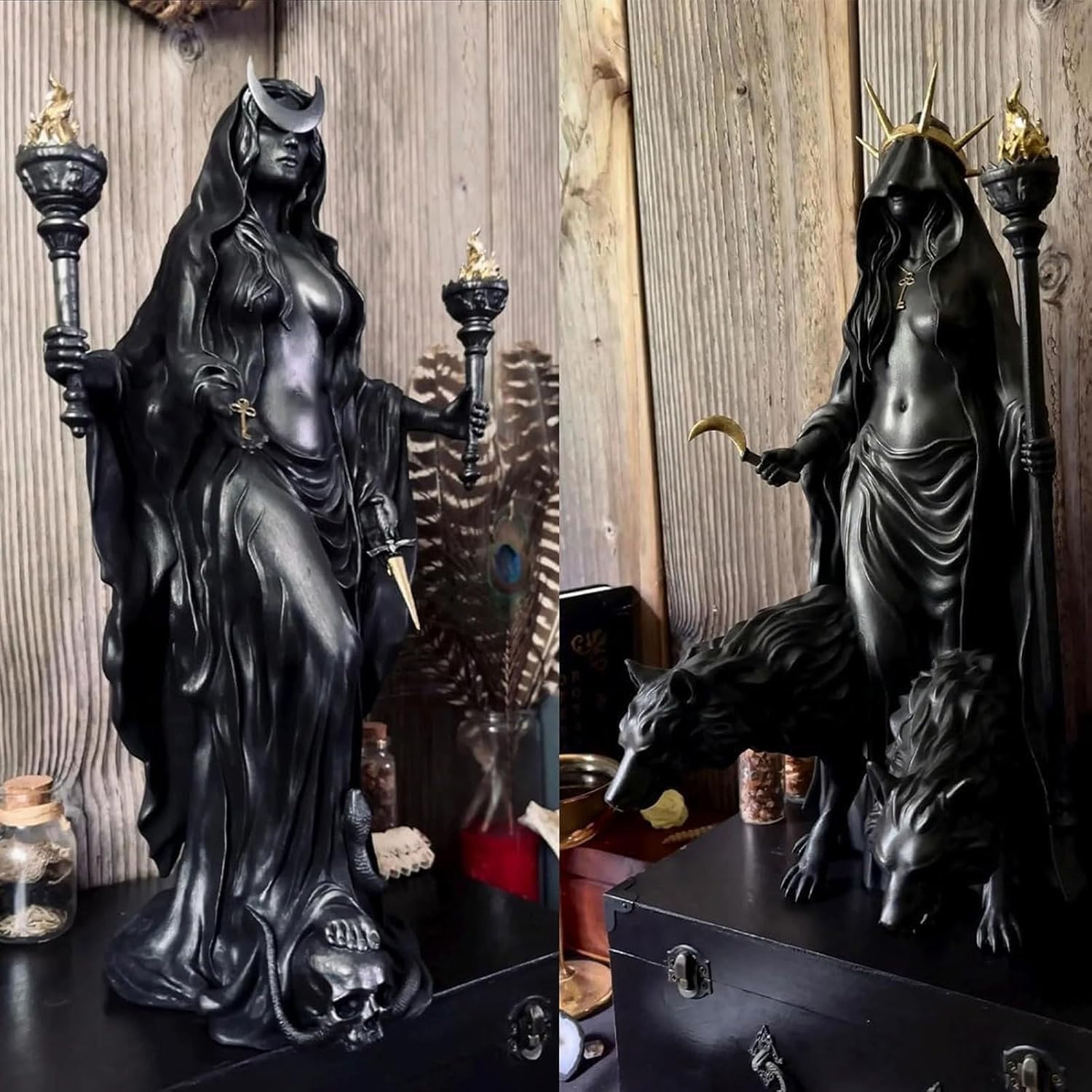 Hekate Niktipolos Light-Bringer Witch Statue Resin Sculpture