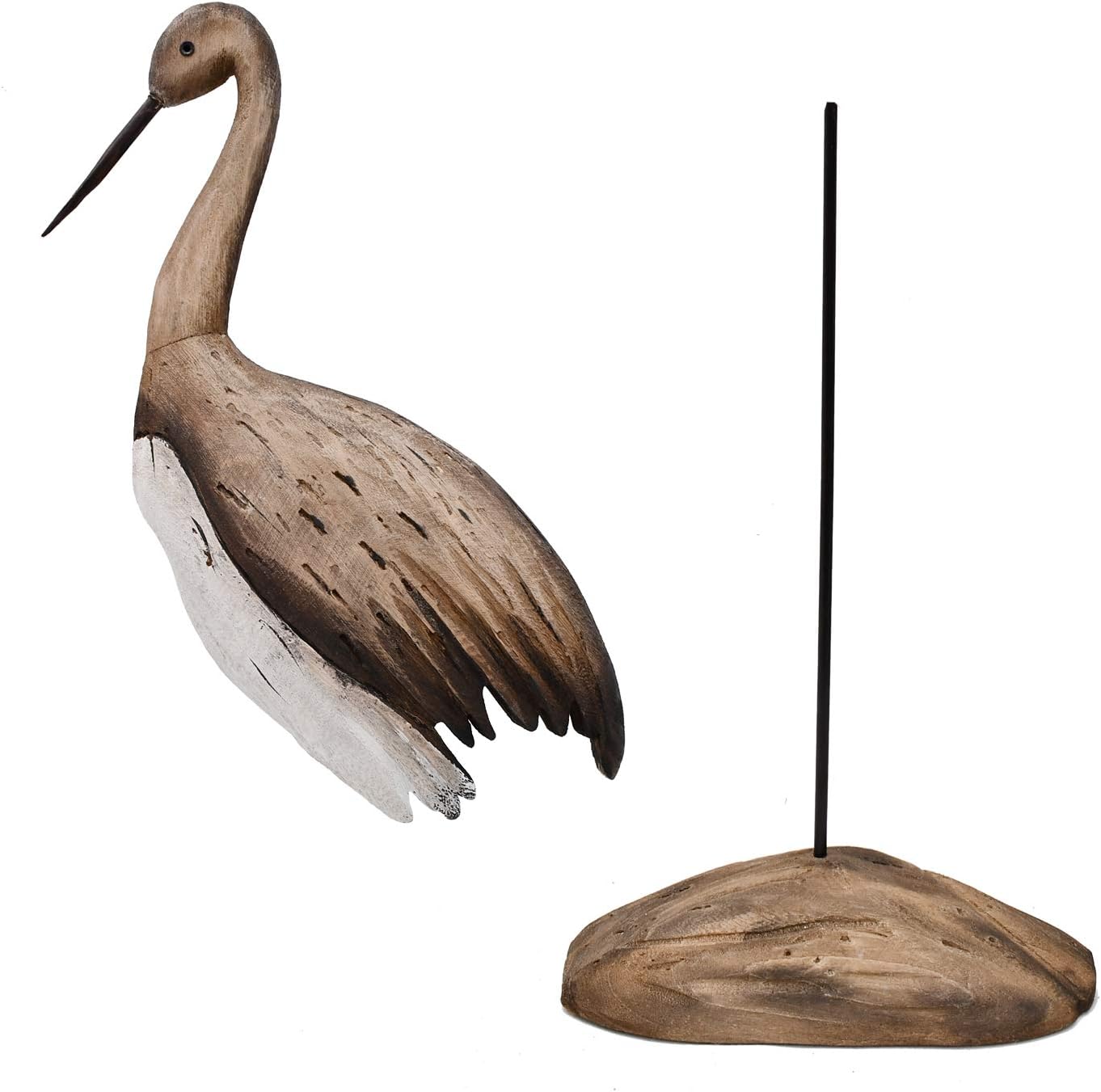 Rustic Wood Crane Nautical Decor Accent