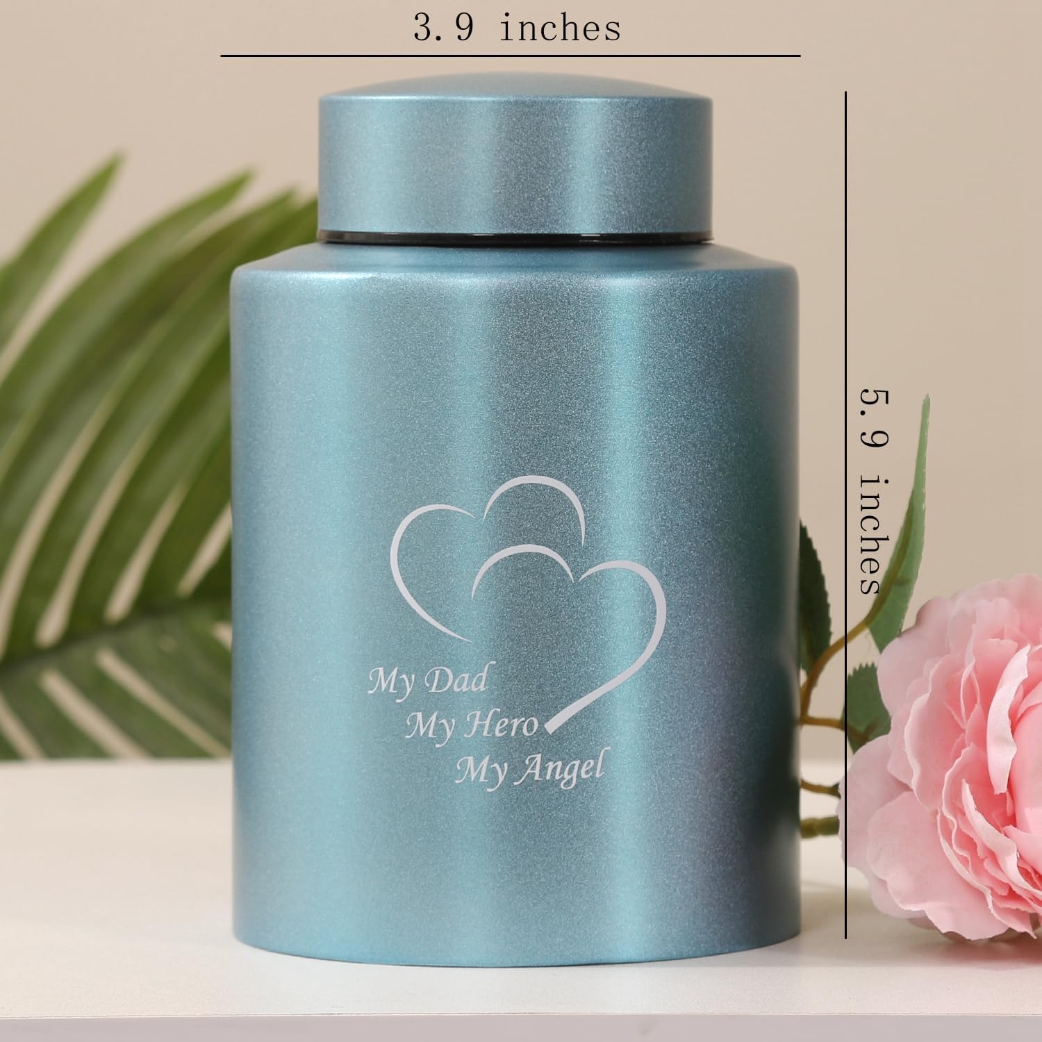 Medium Stainless Steel Cremation Urn - Keepsake Funeral Urn