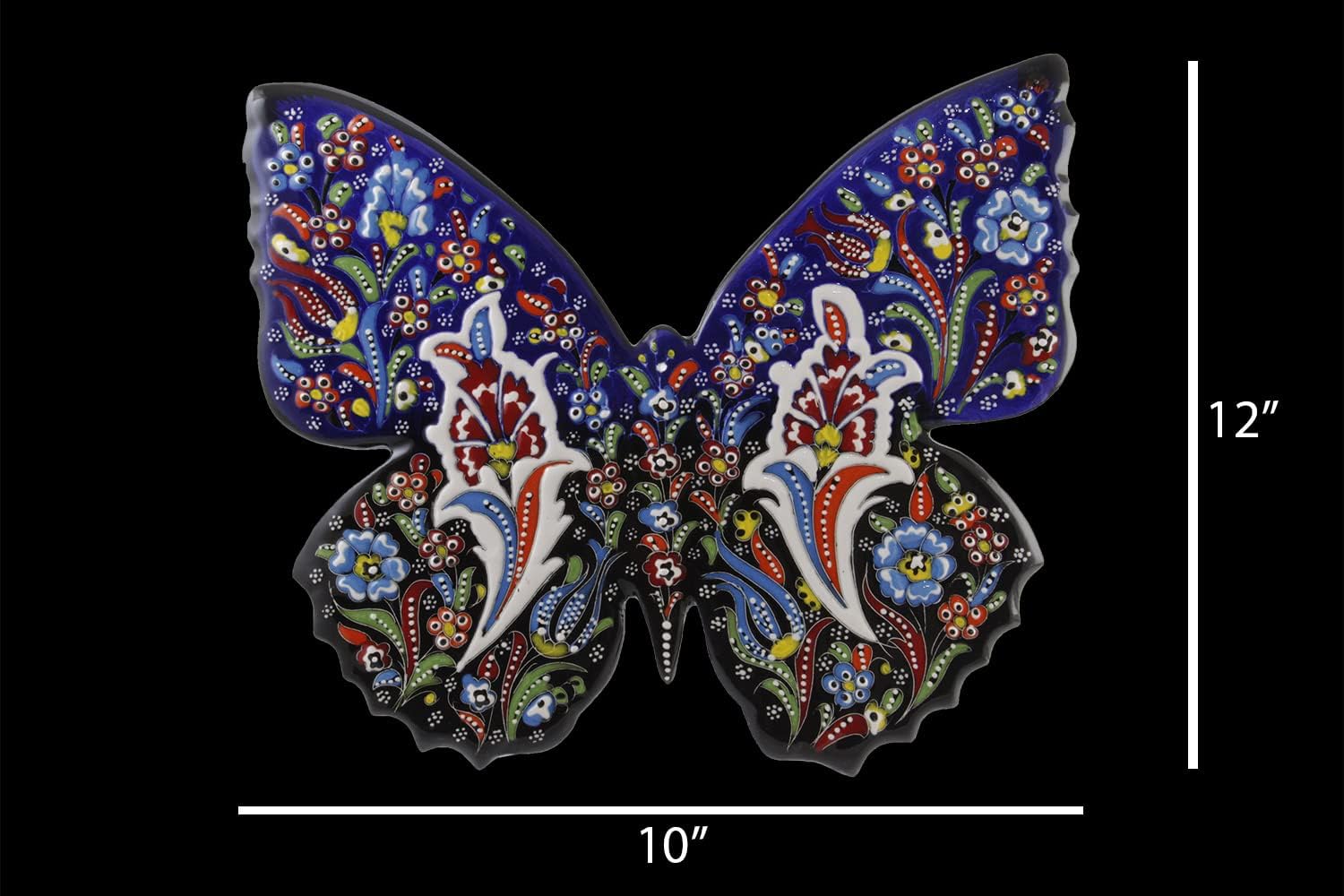 EliPOT 12 Inch Ceramic Wall Butterfly Decor