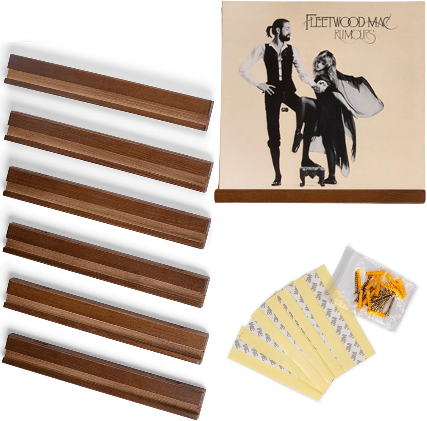 Vinyl Wall Mount Record Holder Set of 6
