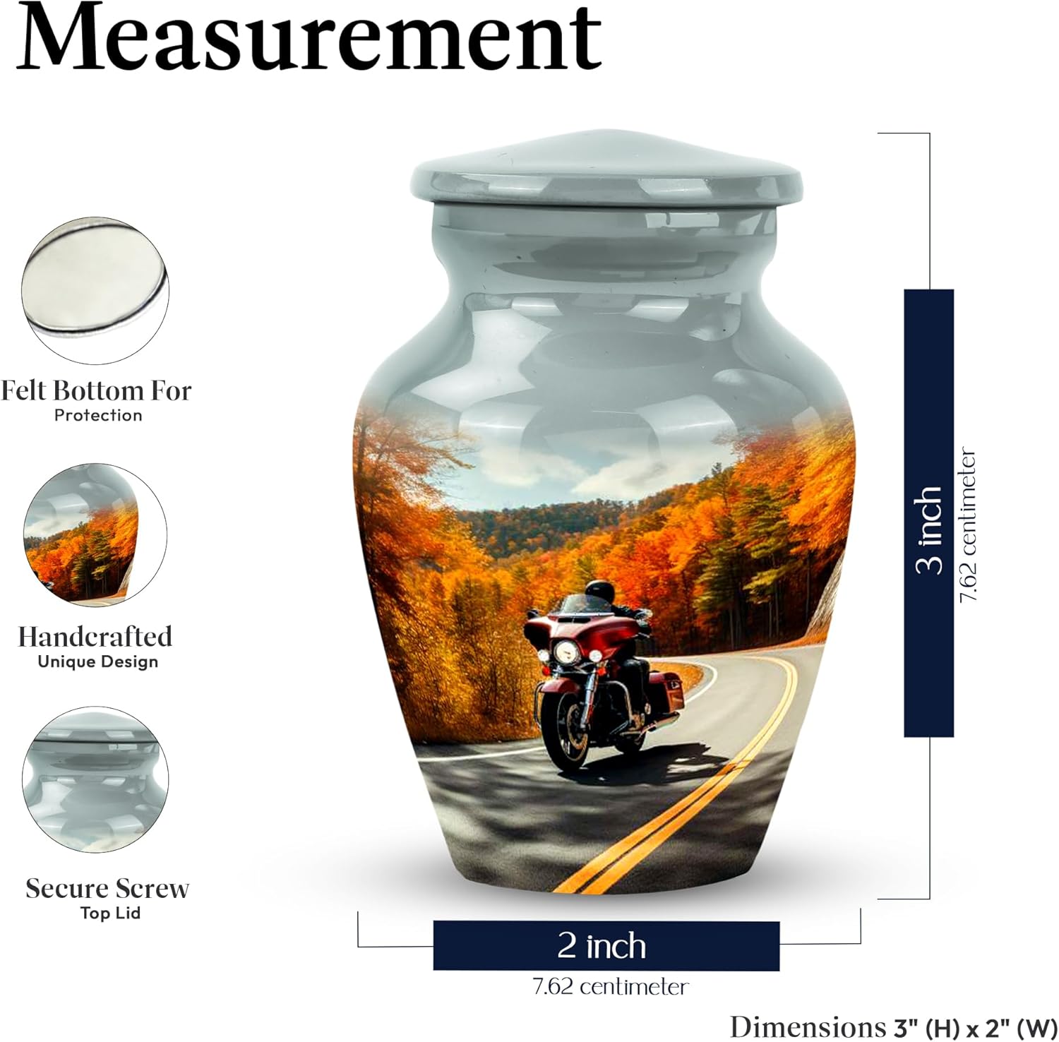 Karyliz Motorcycle Urn - 3 Inch Small Cremation Keepsake