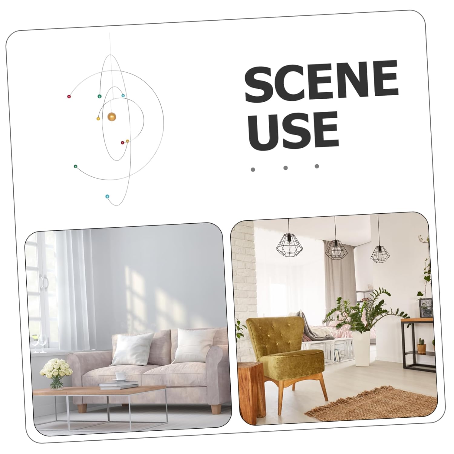Luxshiny Modern Hanging Mobile Wind Chime Educational Space Decor