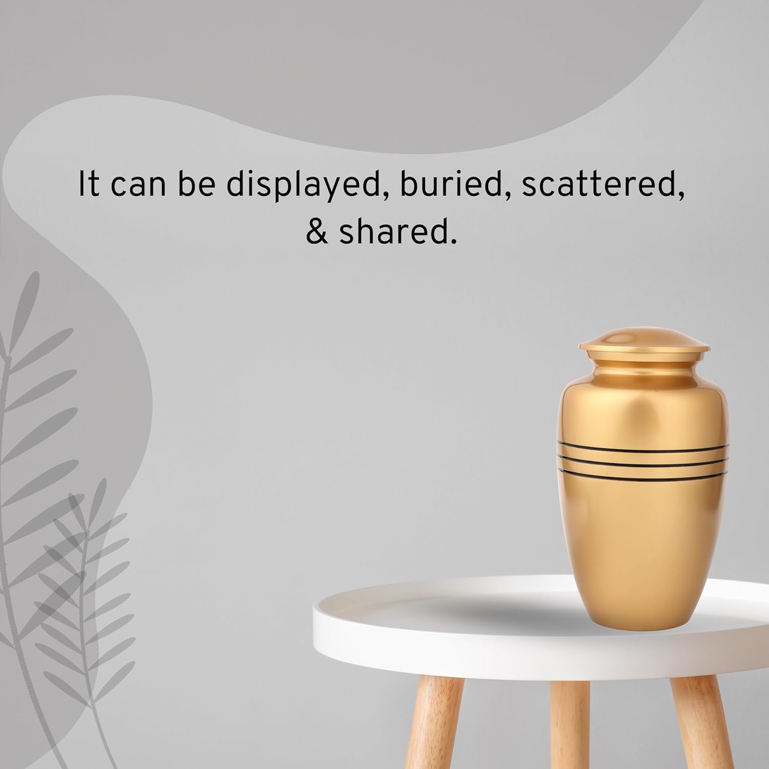 Alpha Living HOME Gold Black Urn for Human Ashes