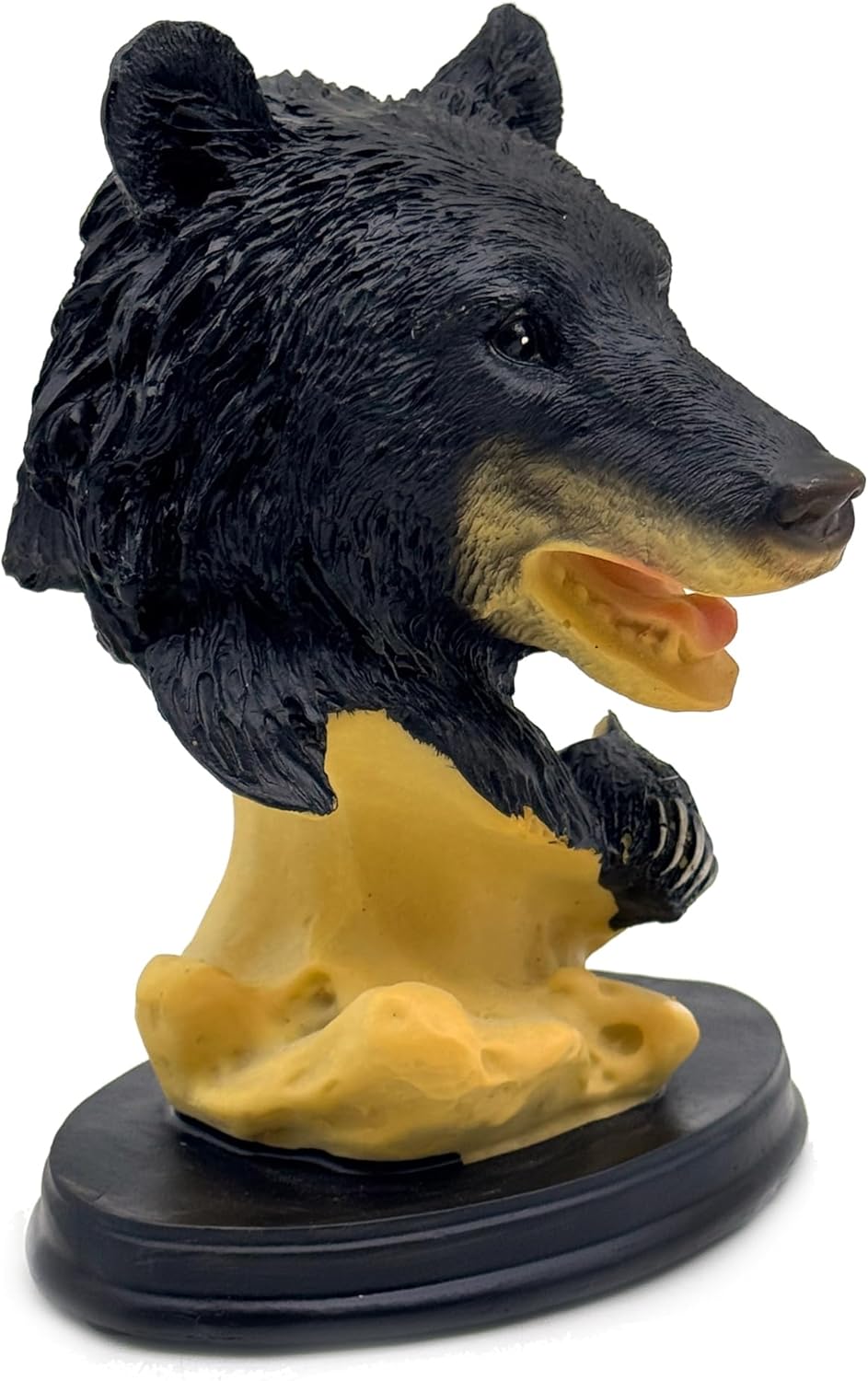 Black Bear Head Statue Resin Figurine Collectible Decor