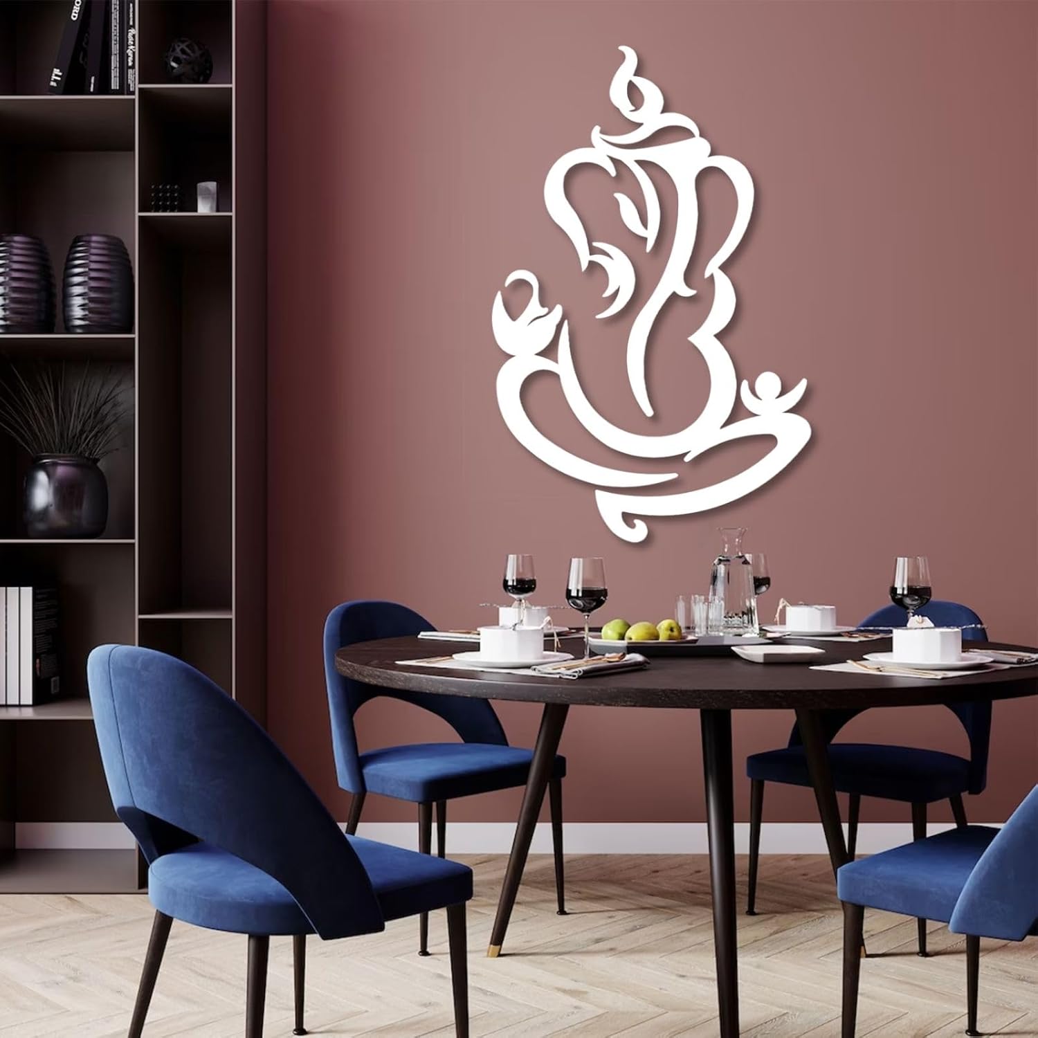 Ganesha Metal Wall Art Gold 59x38 Inch