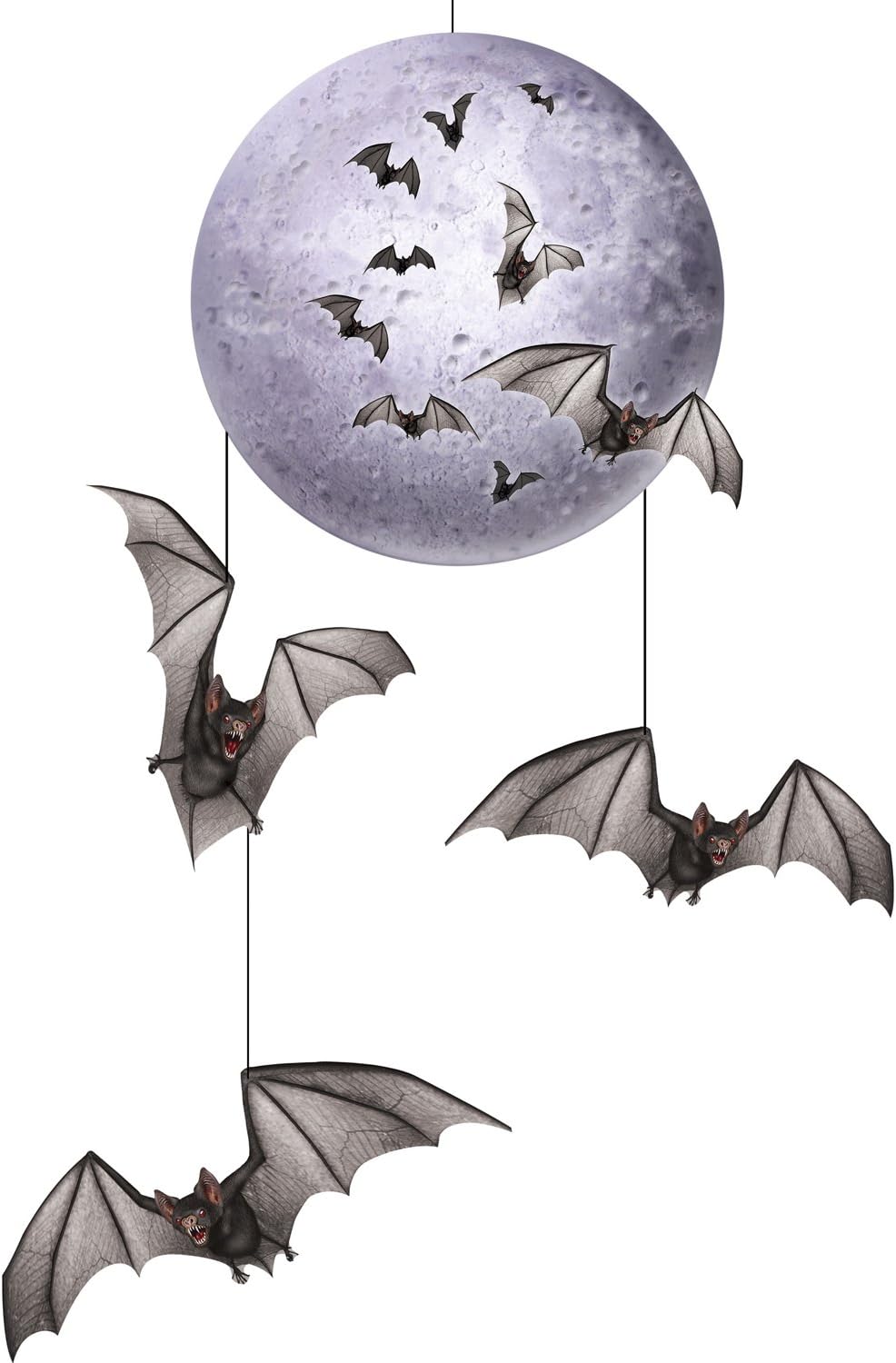 Beistle Halloween Moon and Bats Mobiles 12-Pack