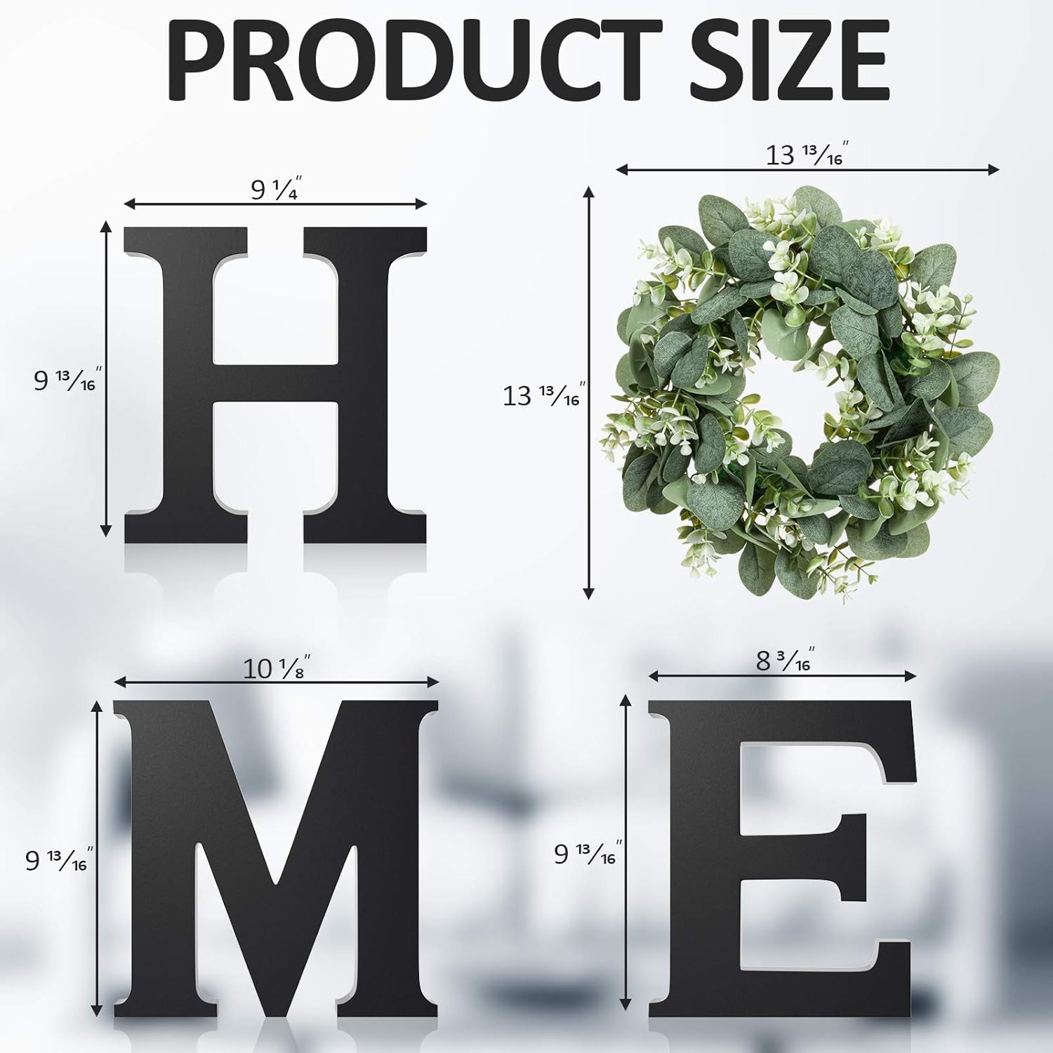 Wooden Home Sign with Wreath Wall Decor