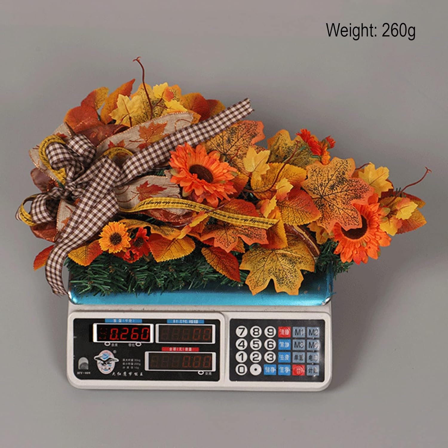 Artificial Fall Teardrop Swag Wreath for Front Door