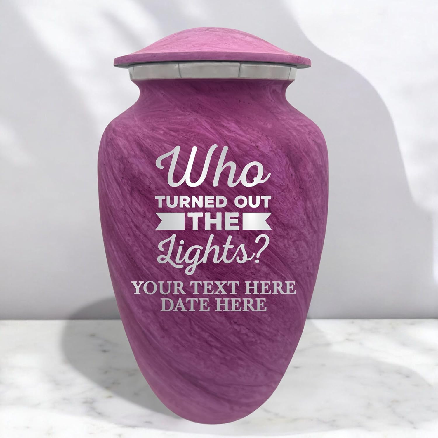 Custom Large Cremation Urn with Funny Design - 200 Cubic Inch Pink