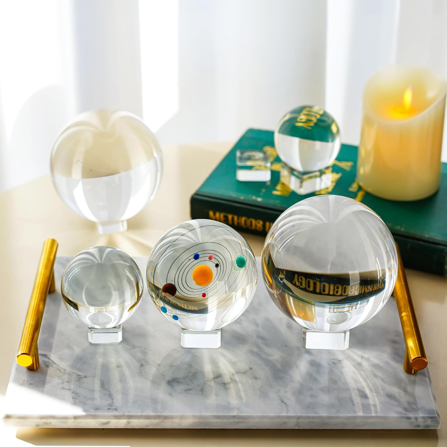 ZEERSHEE 6 Pack Square Crystal Display Bases for 3D Laser Balls