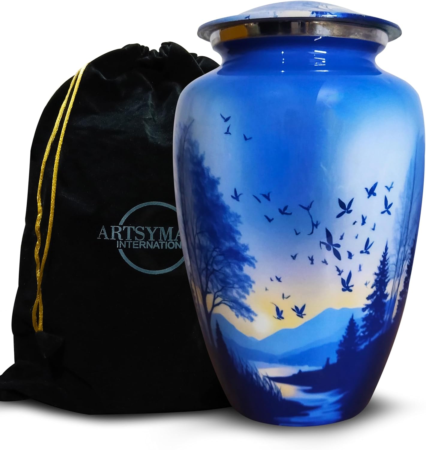 Artsymade Heaven Scenery Cremation Urn for Adult - Blue