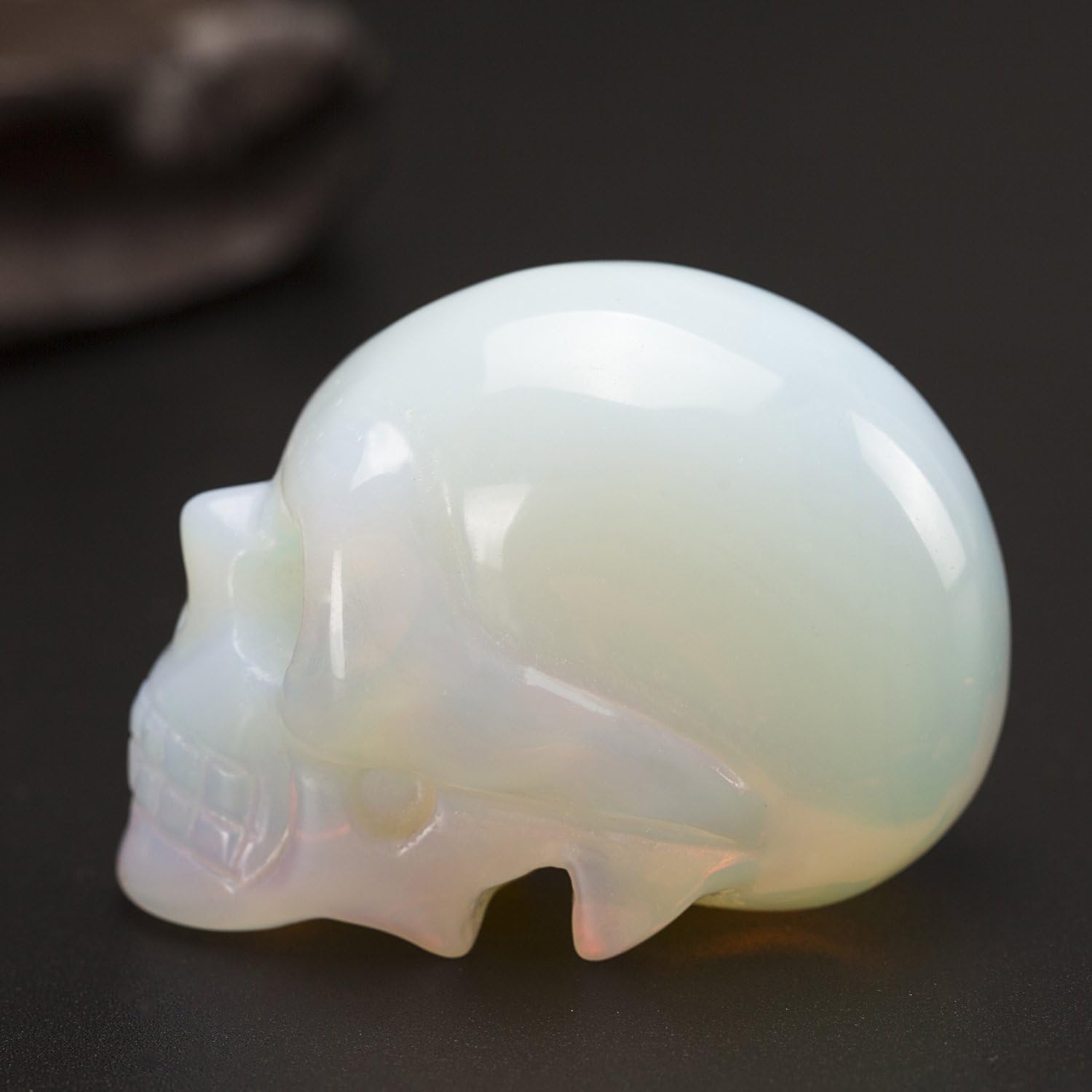 20 Inch Natural Carved Skull Crystal Reiki Healing Statue Collectible Figurine