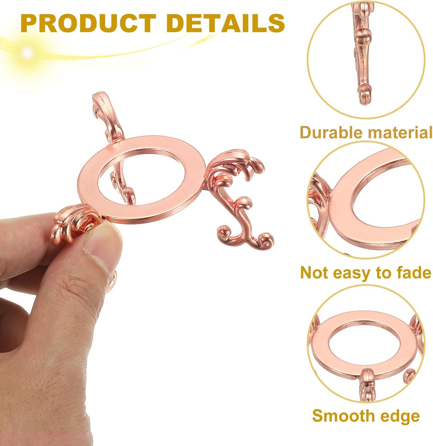 Uxcell 2pcs Metal Crystal Ball Display Stand Rose Gold