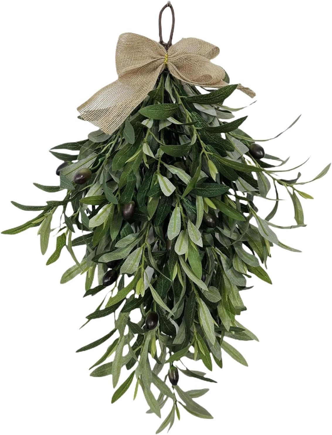60cm Artificial Olive Teardrop Wreath Decor