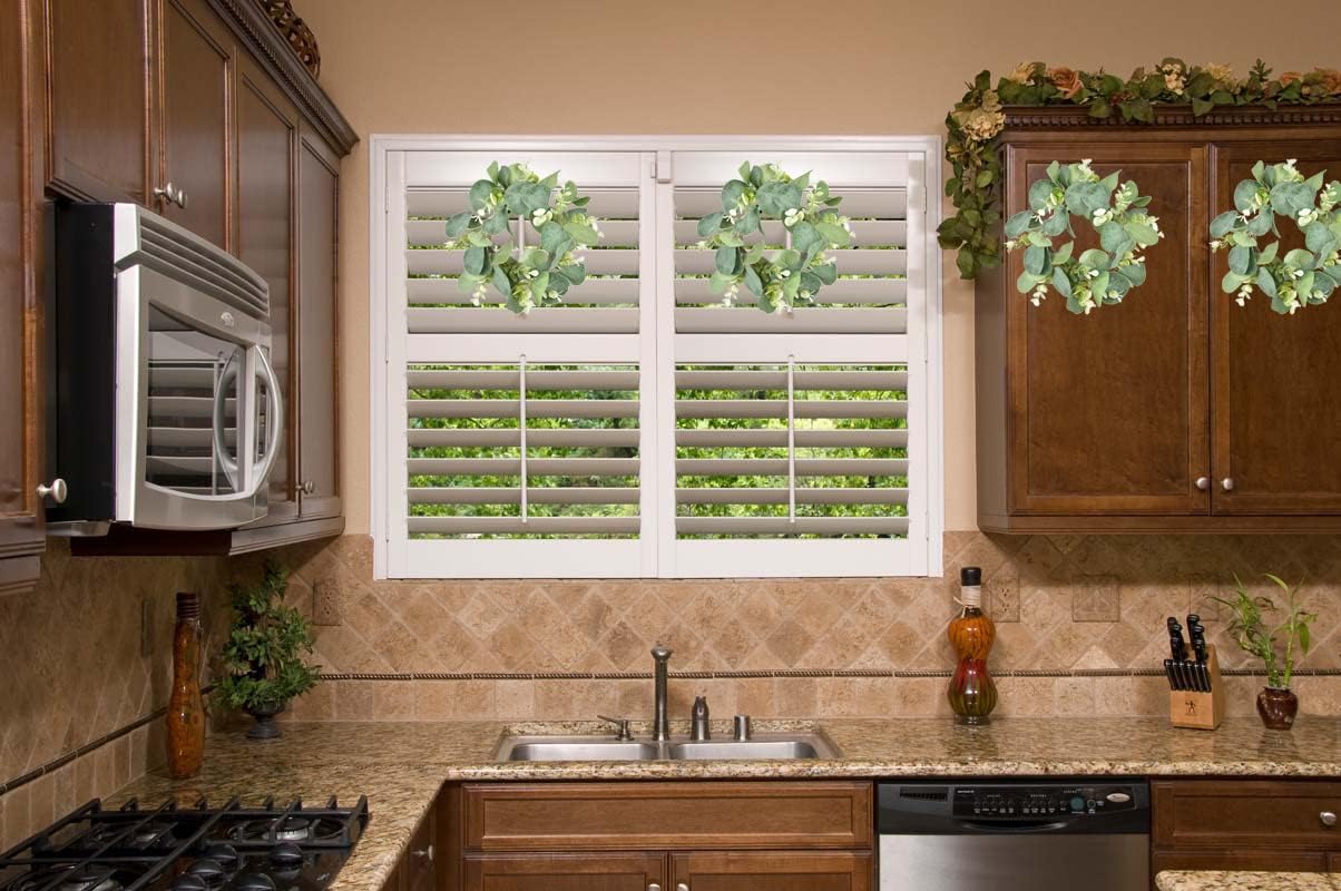 LSKYTOP 2 Pcs Eucalyptus Wreath for Kitchen Cabinet Decor