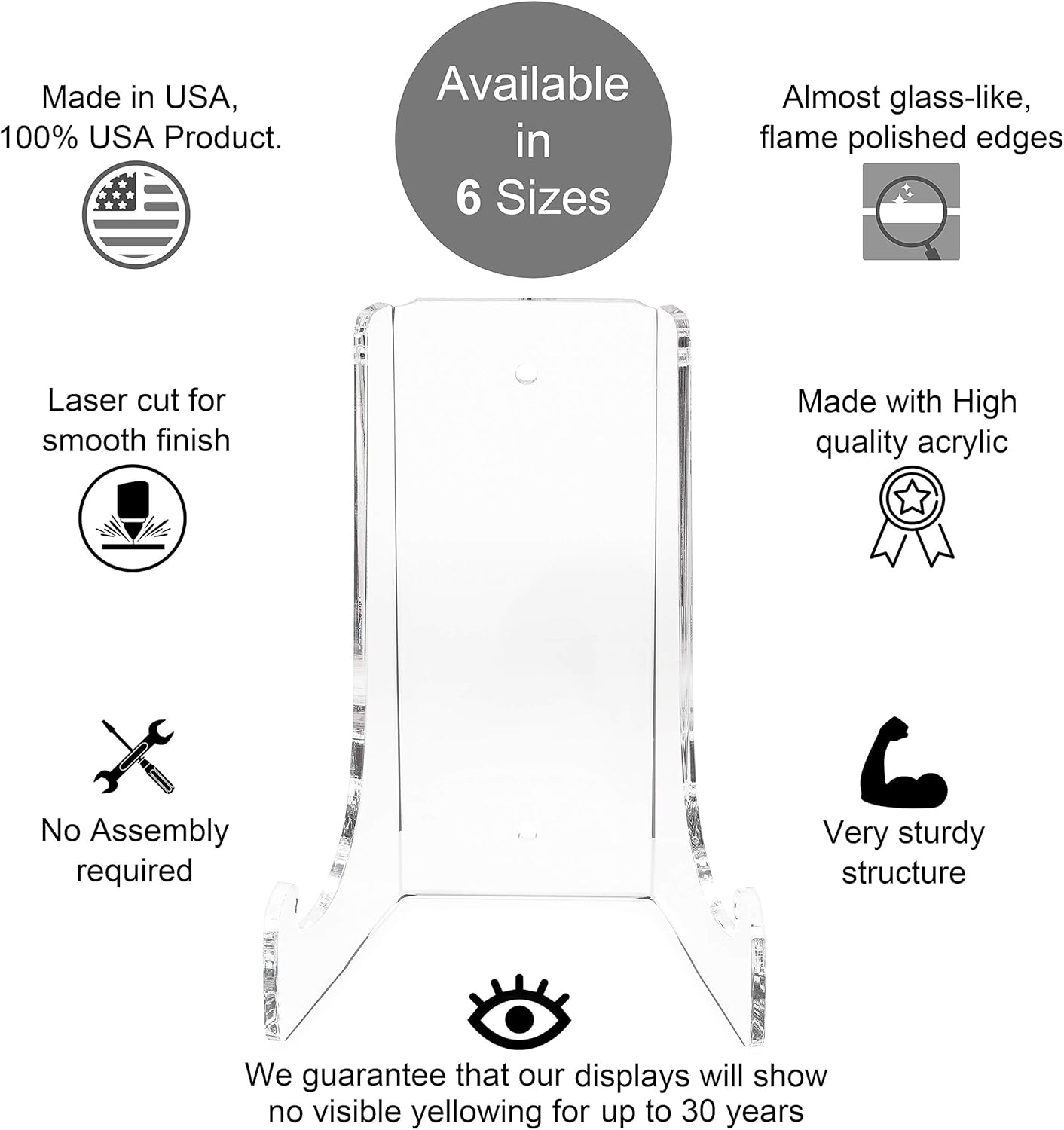Clear Choice Double-Bend Acrylic Easel Stand 65 H 316 Thick