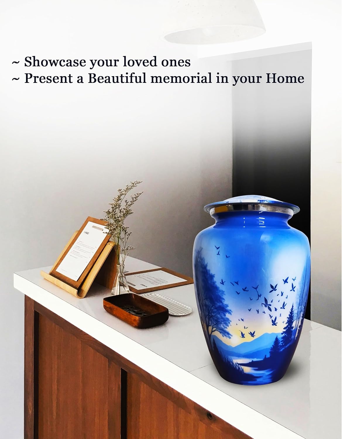 Artsymade Heaven Scenery Cremation Urn for Adult - Blue