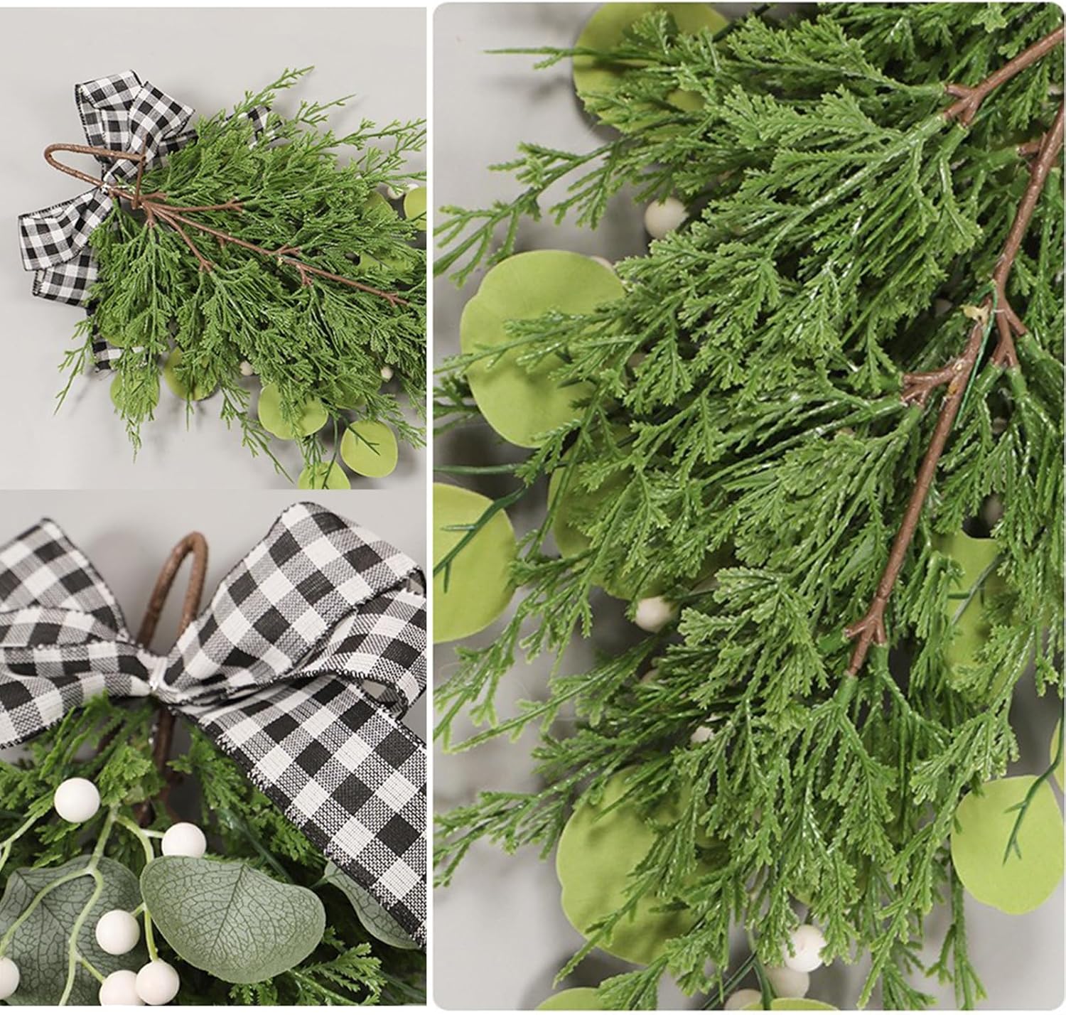 BestAlice 197 Inch Eucalyptus Swag with Bow Wall Hanging Decor