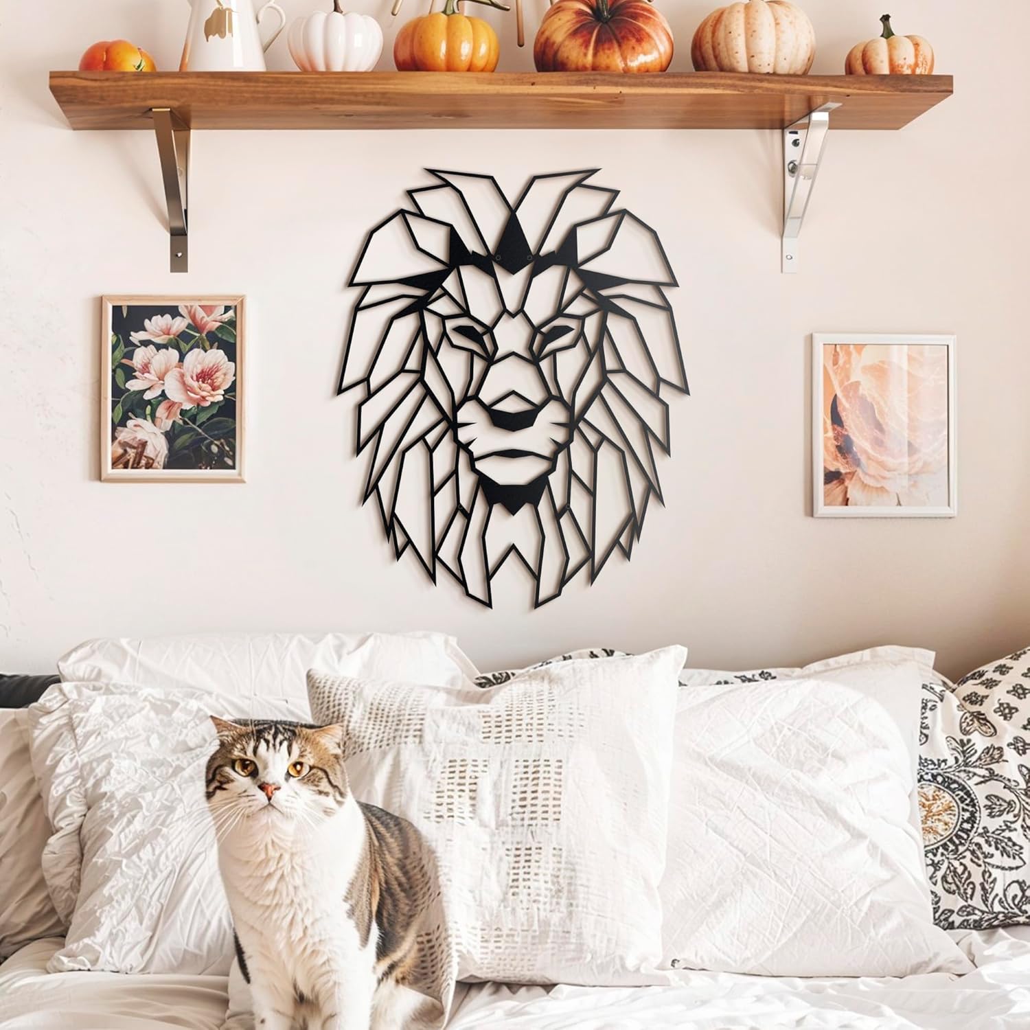 Lion Head Wall Art Sculpture - Metal Decor for Home