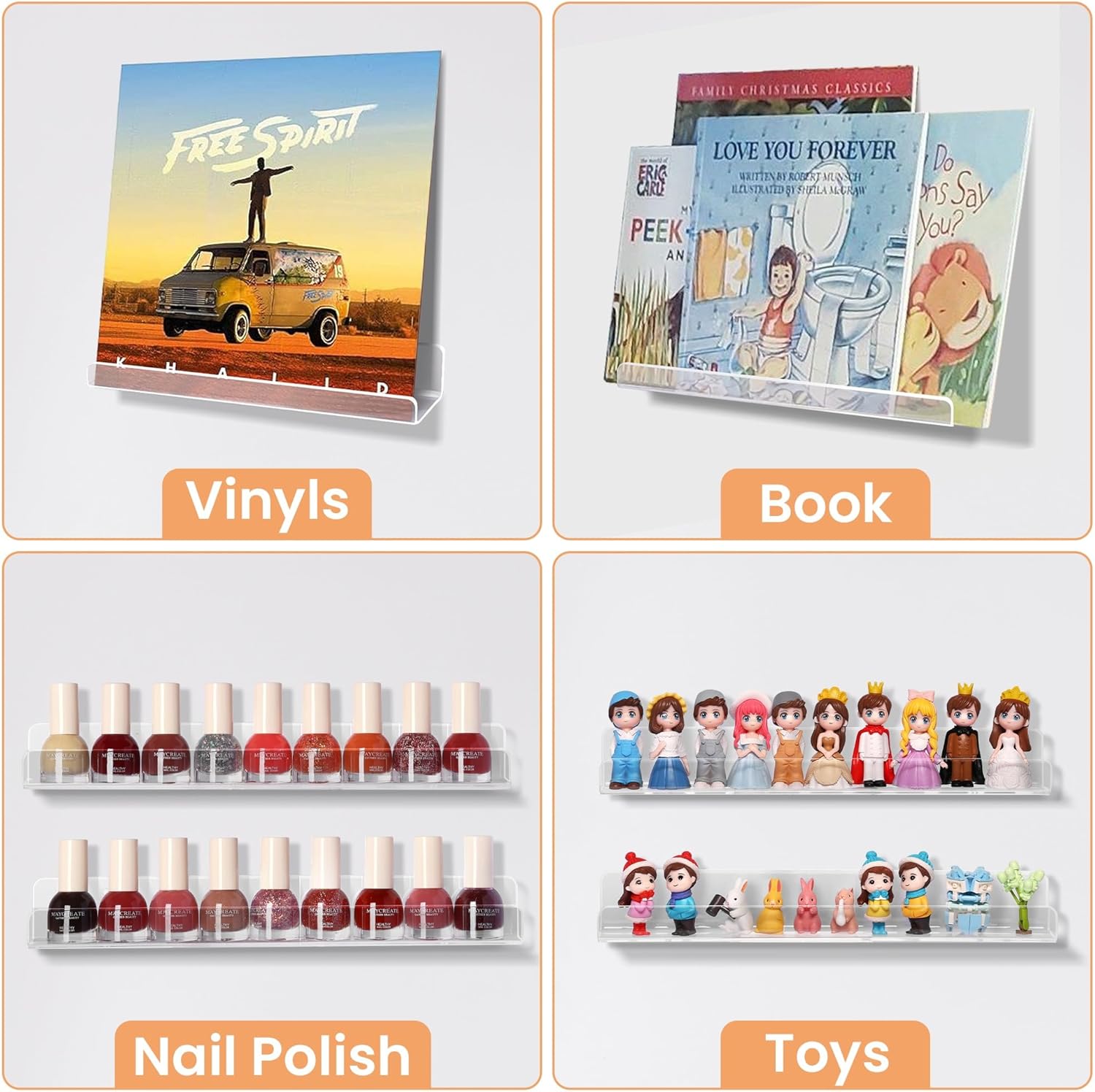 Upsimples 18 Pack Vinyl Record Wall Shelves