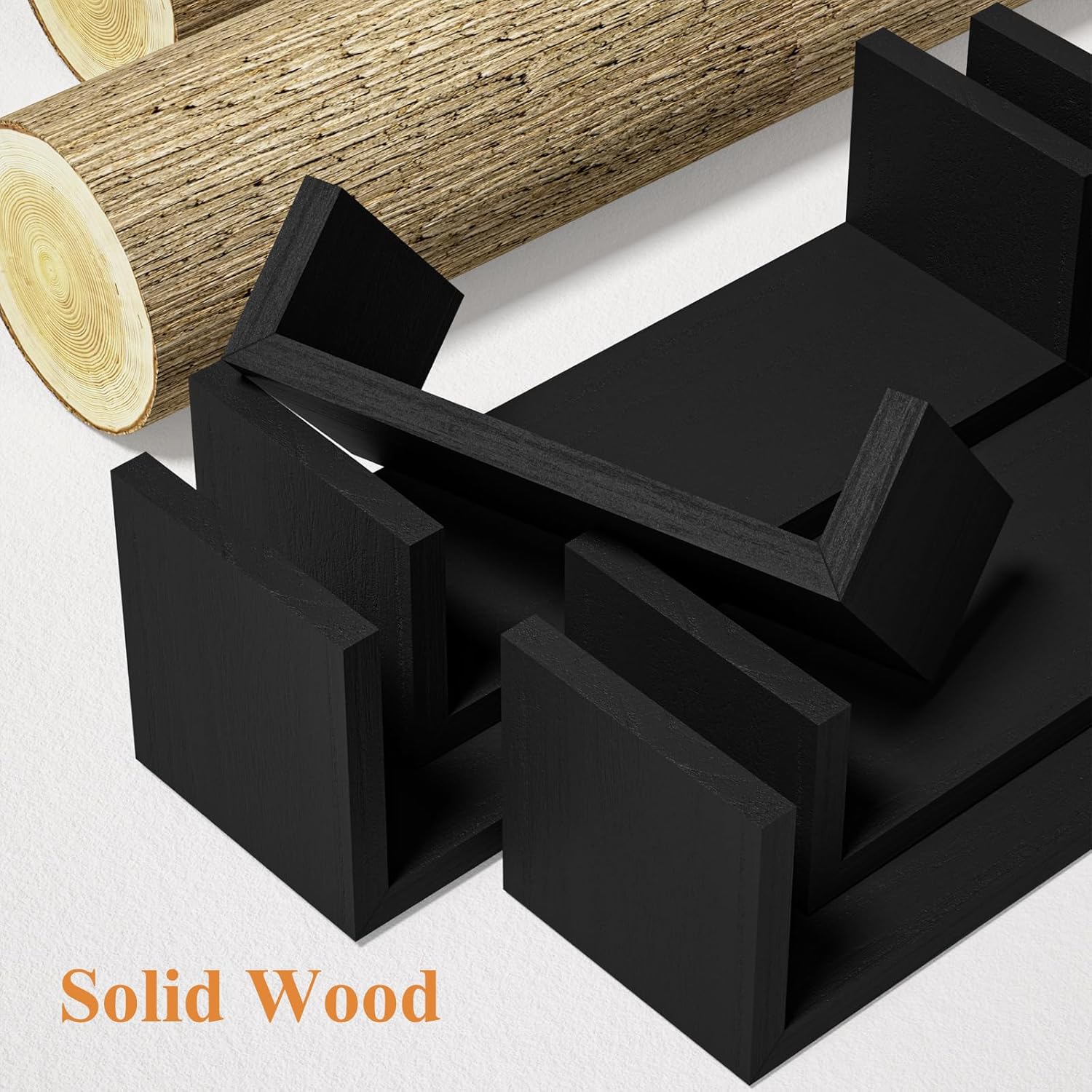 SRIWATANA Floating Wall Shelves Set of 5 Weathered Black