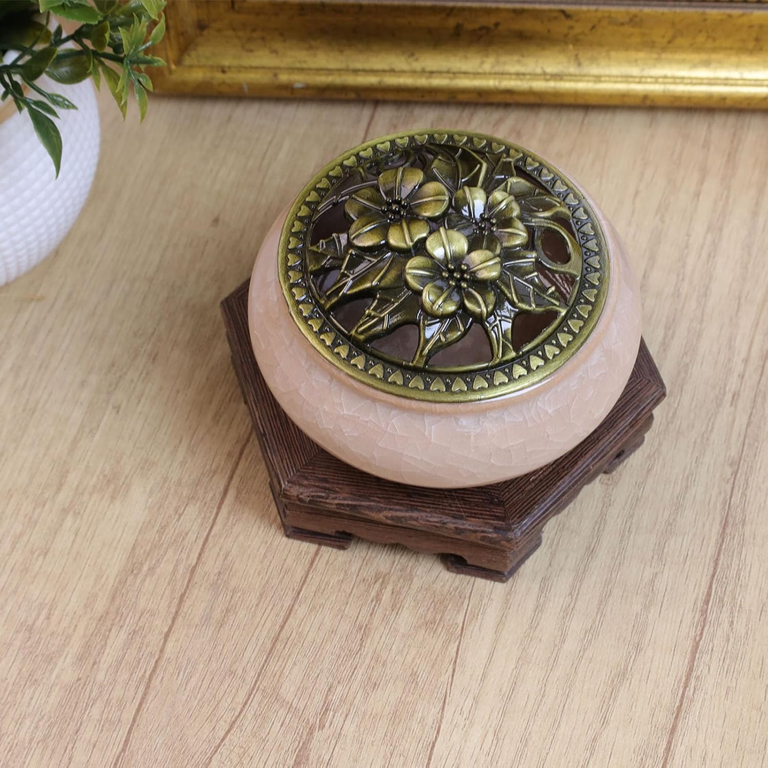 Traditional Craft Wooden Display Stand Hex Pedestal