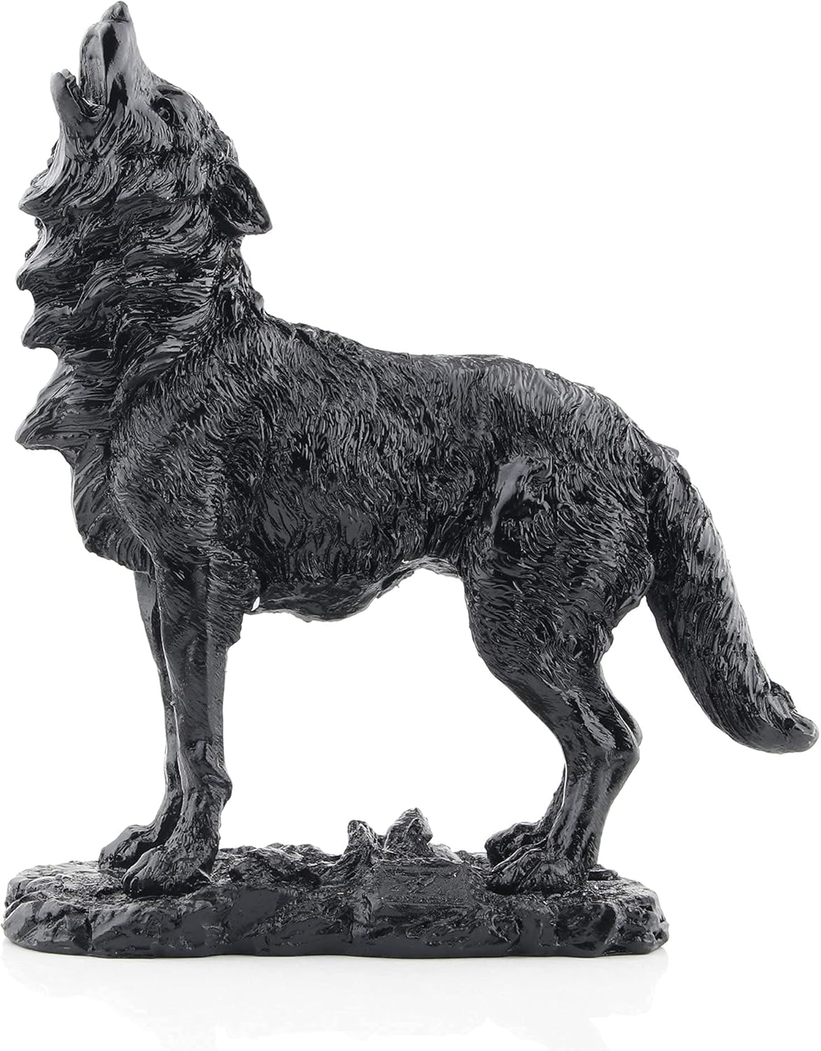 Black Howling Wolf Statue for Home Decor